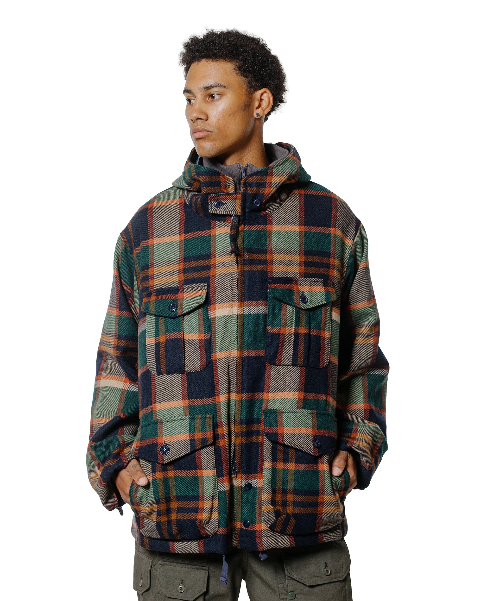 Engineered Garments SAS Jacket Navy/Brown Heavy Wool Plaid sold by Lost & Found product image thumbnail 2