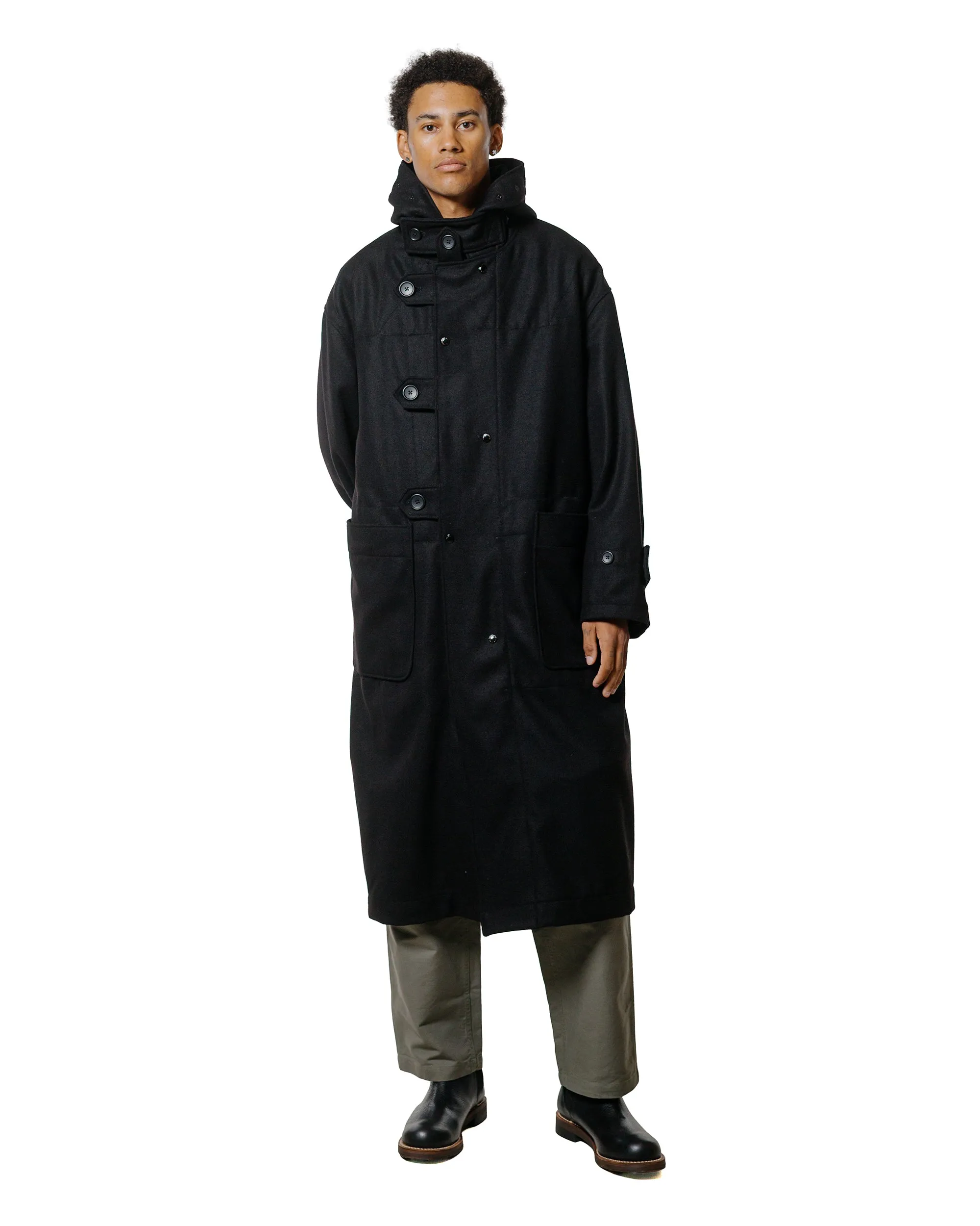 Engineered Garments Duffle Coat Black 24oz Wool Melton sold by Lost & Found product image thumbnail 2