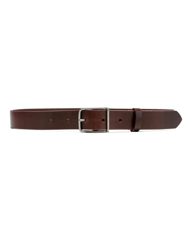 MHL Keeper Buckle Belt Leather Dark Brown sold by Lost & Found