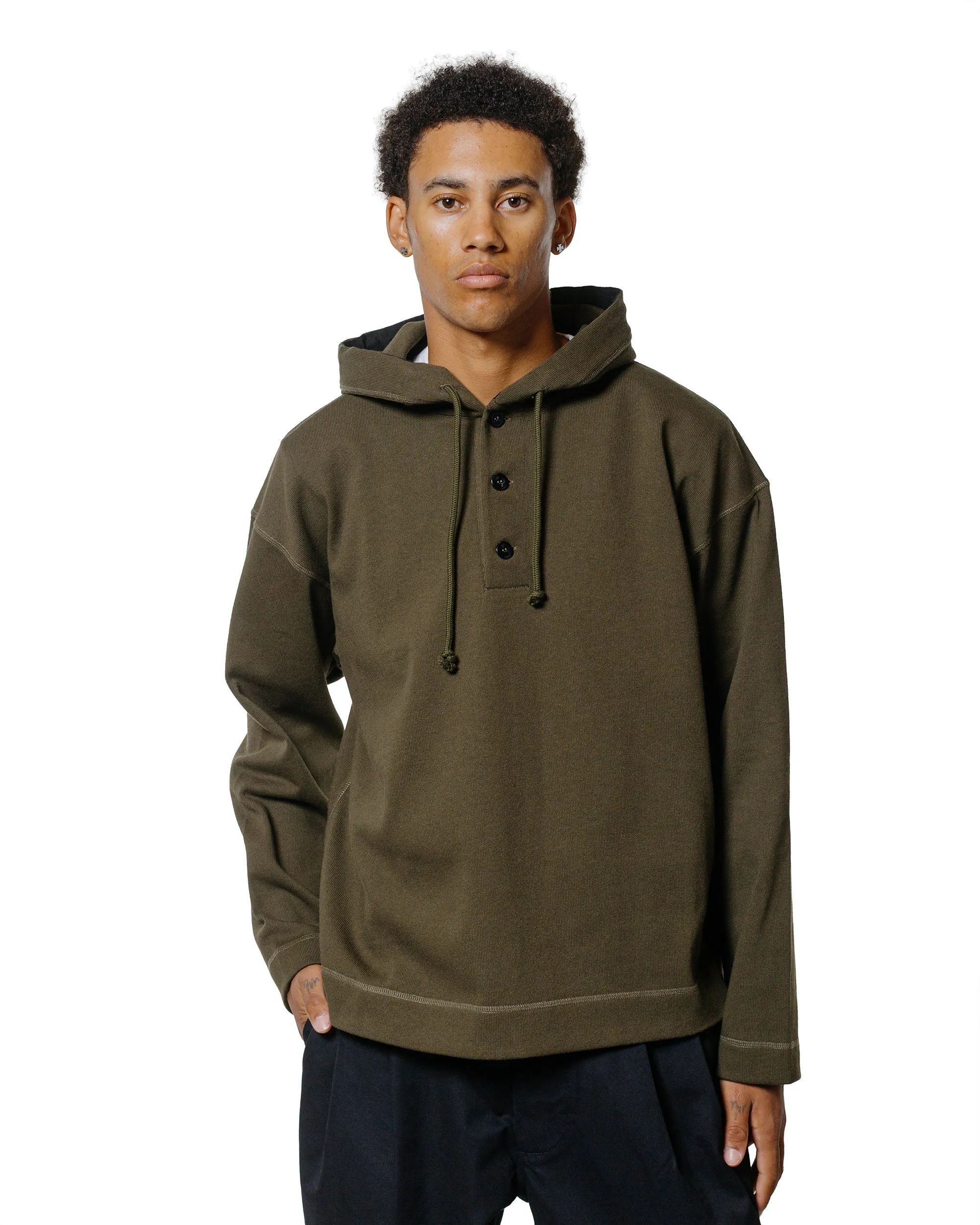 MHL Button Hoodie Open End Jersey Seaweed sold by Lost & Found product image thumbnail 2