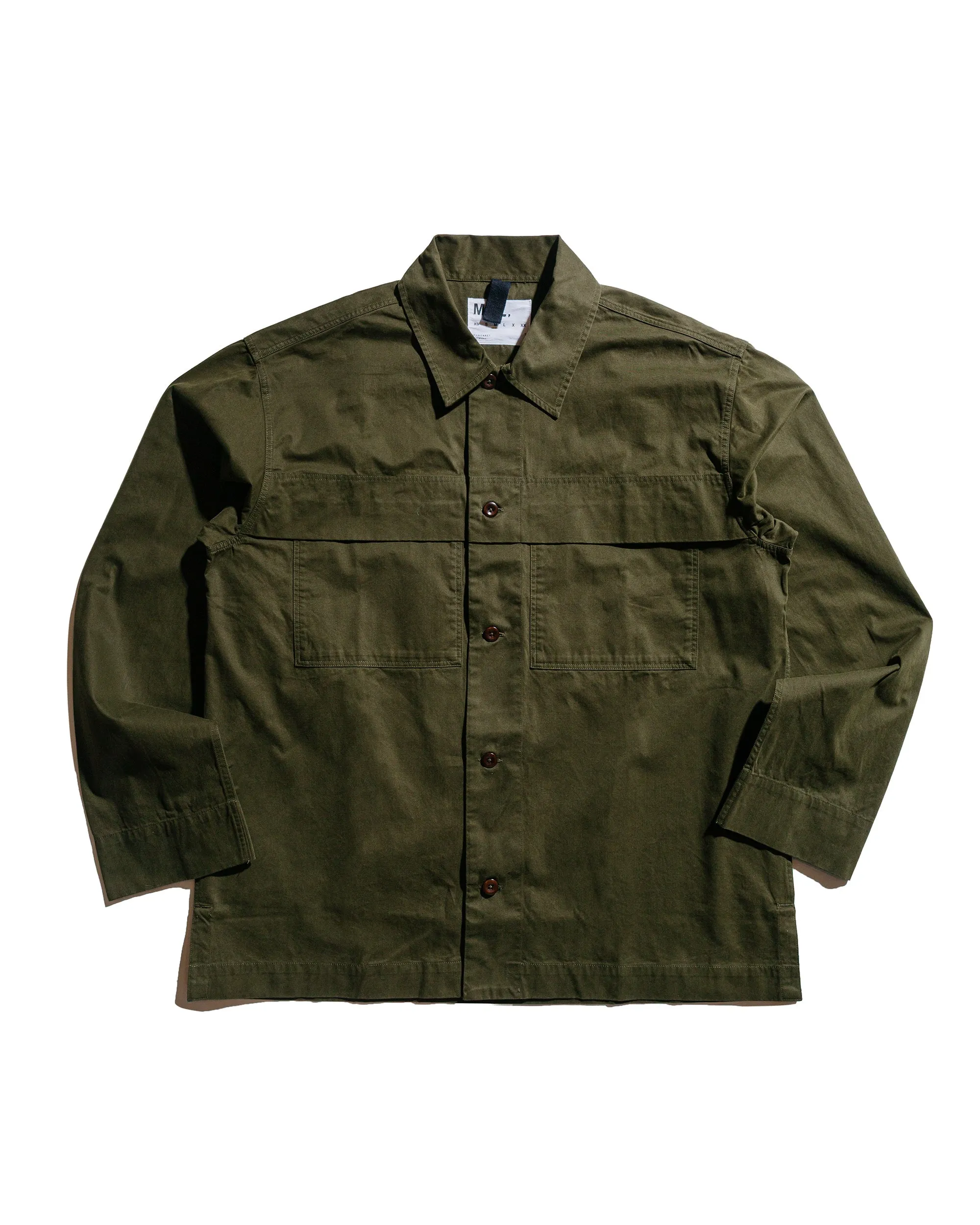 MHL Storm Flap Shirt Brushed Cotton Twill Seaweed sold by Lost & Found