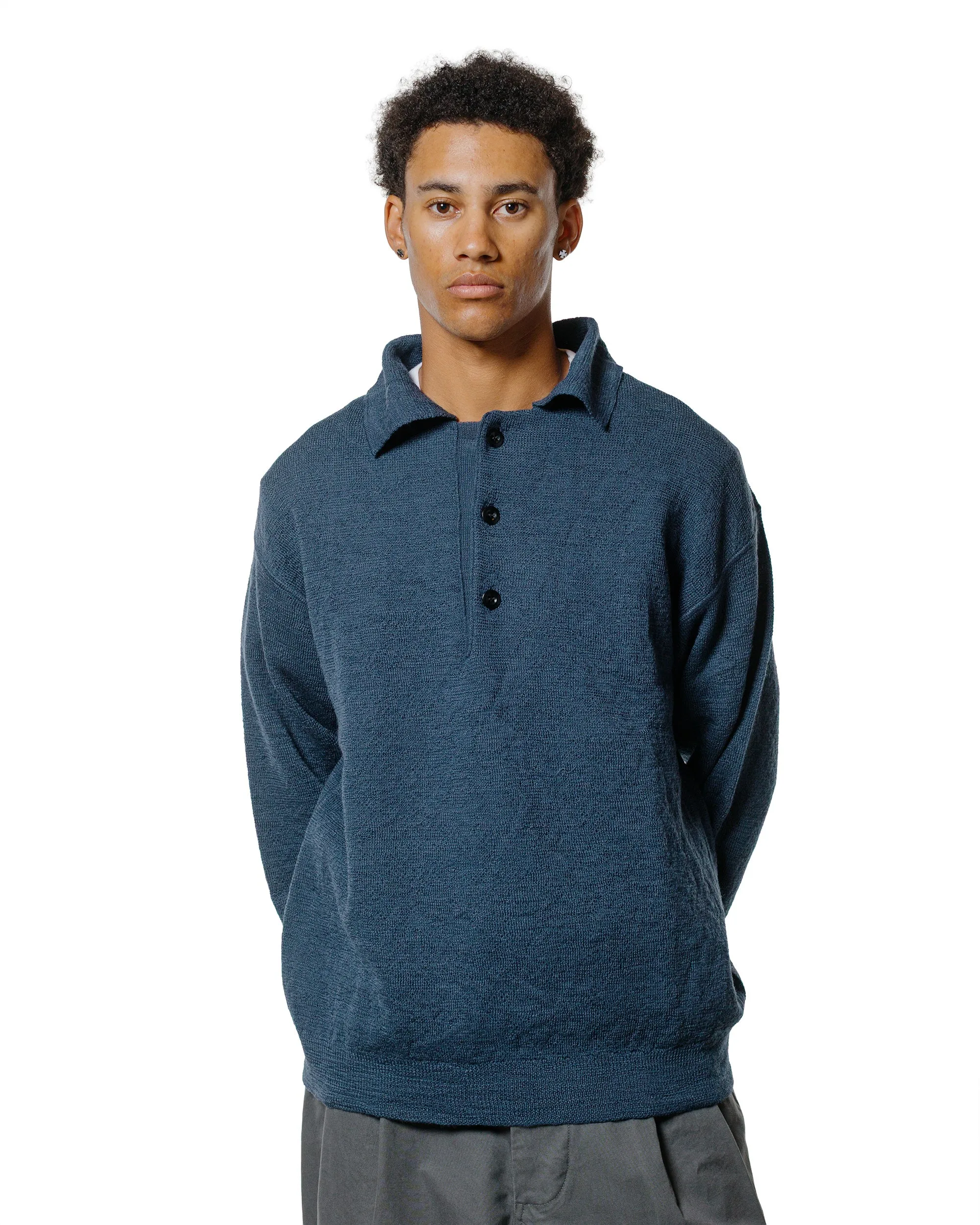 MHL Oversized Knitted Polo Dry Wool Uniform Blue sold by Lost & Found product image thumbnail 2