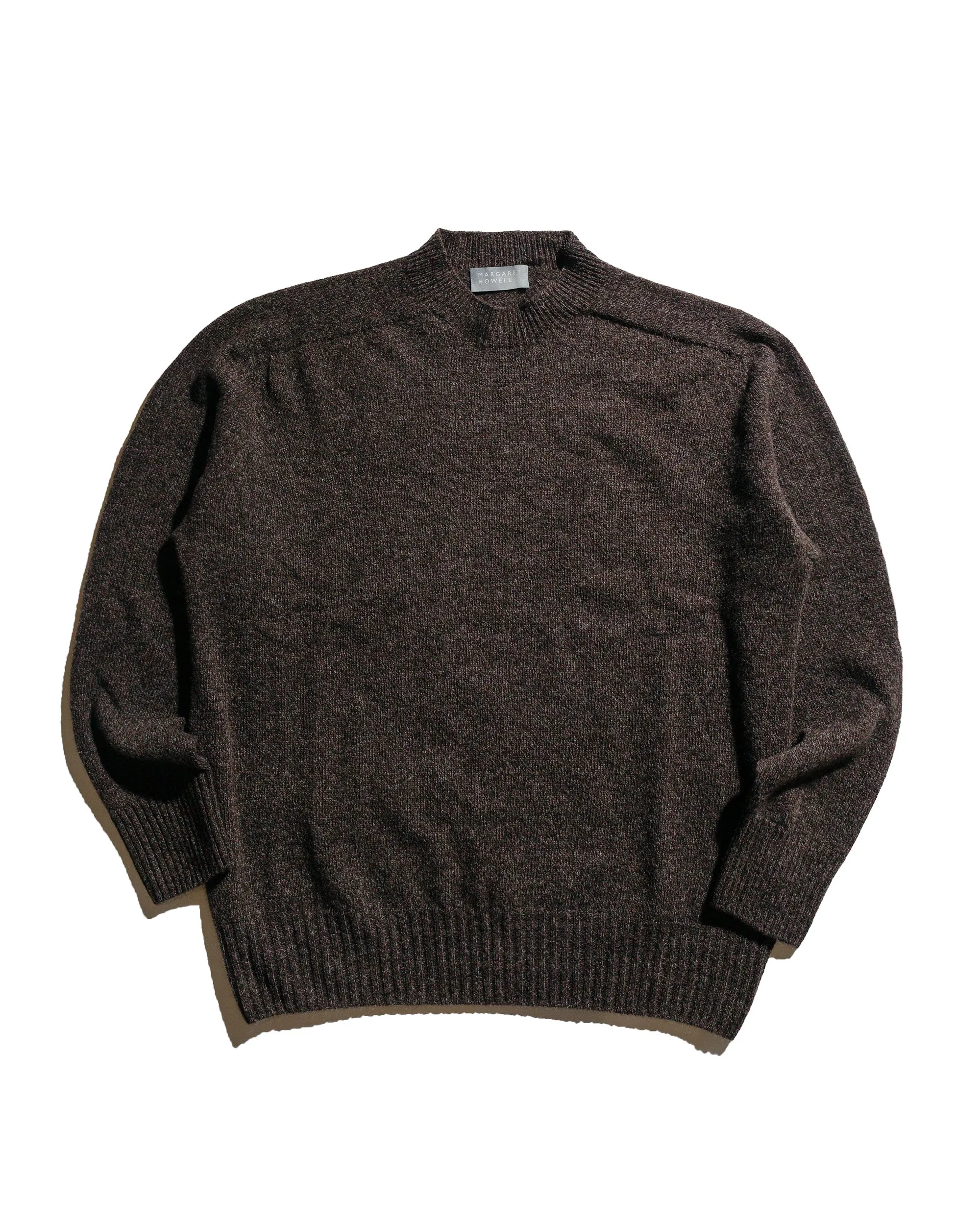 Margaret Howell Seamless Crew Neck Yak Wool Cashmere Blend Coffee Twist sold by Lost & Found
