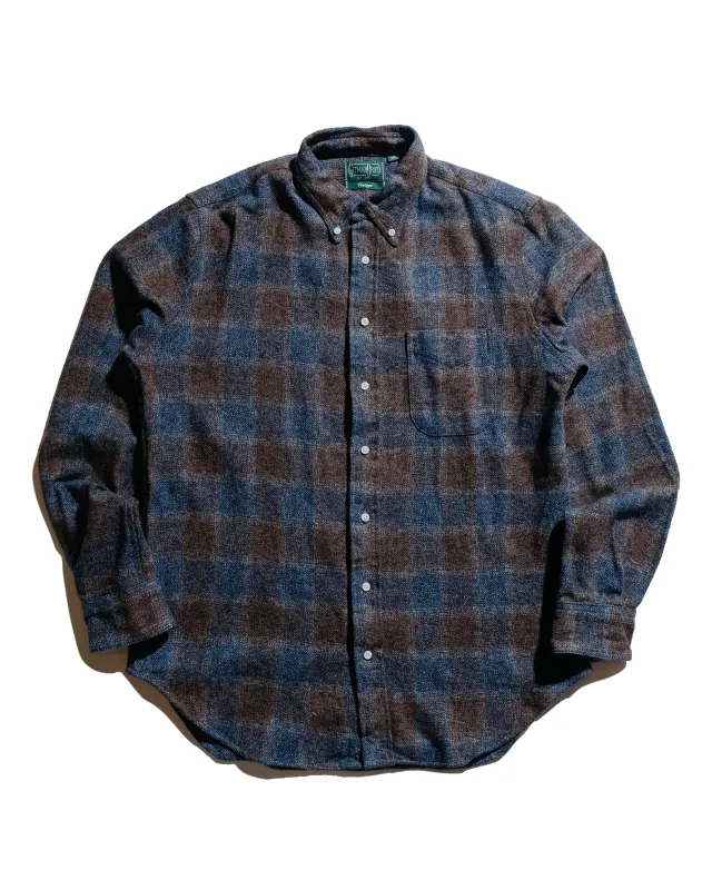 Gitman Vintage Bros. Brown Cotton Tweed Check Shirt sold by Lost & Found