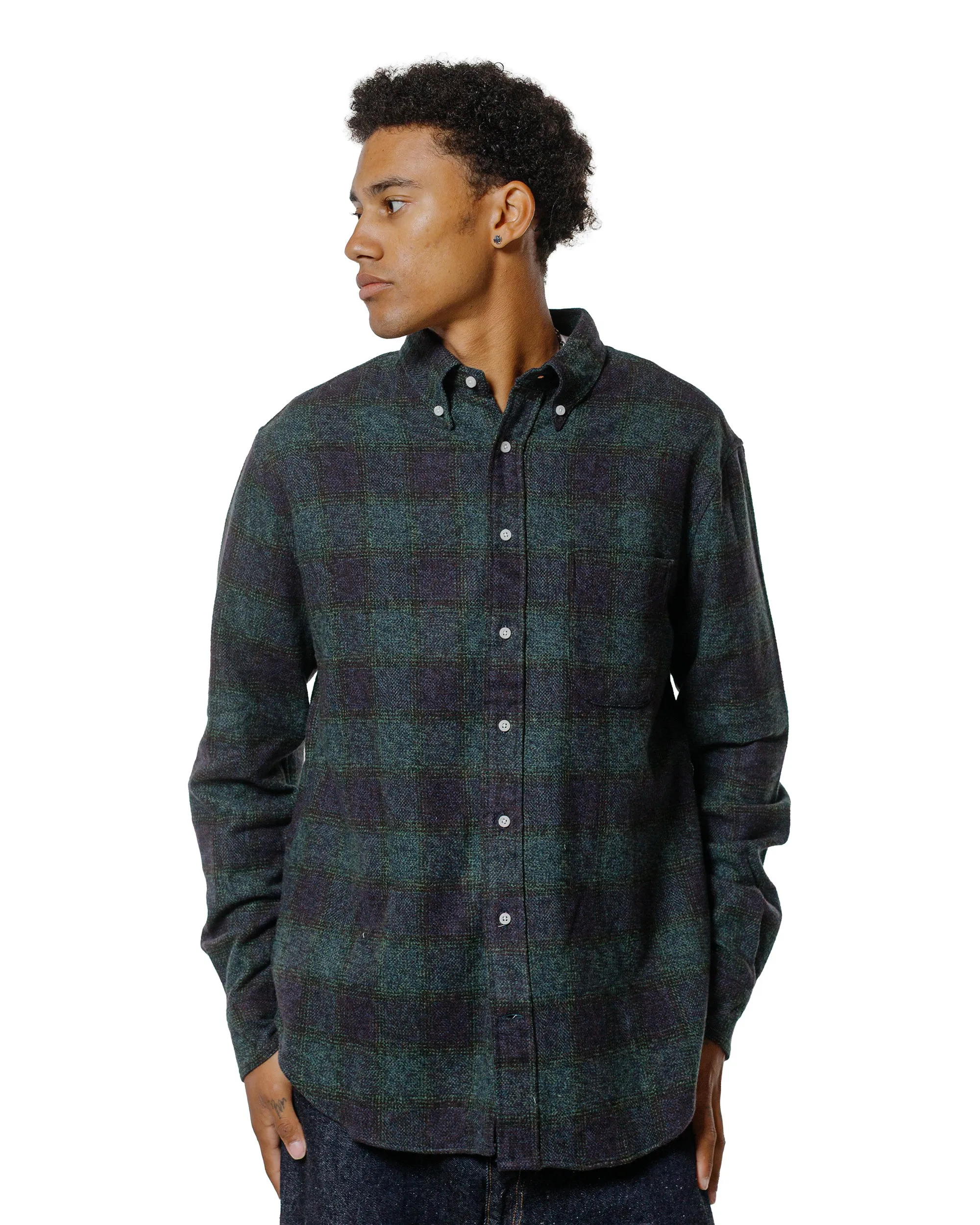 Gitman Vintage Bros. Navy Cotton Tweed Check Shirt sold by Lost & Found product image thumbnail 2