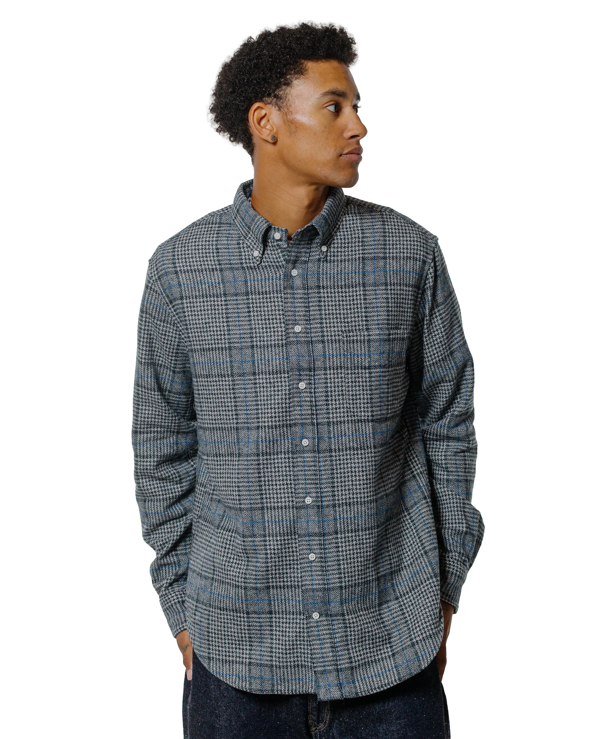 Gitman Vintage Bros. Grey Cotton Tweed Check Shirt sold by Lost & Found product image thumbnail 2