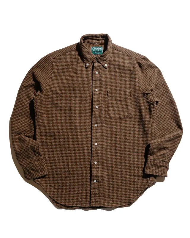 Gitman Vintage Bros. Brown Houndstooth Check Shirt sold by Lost & Found