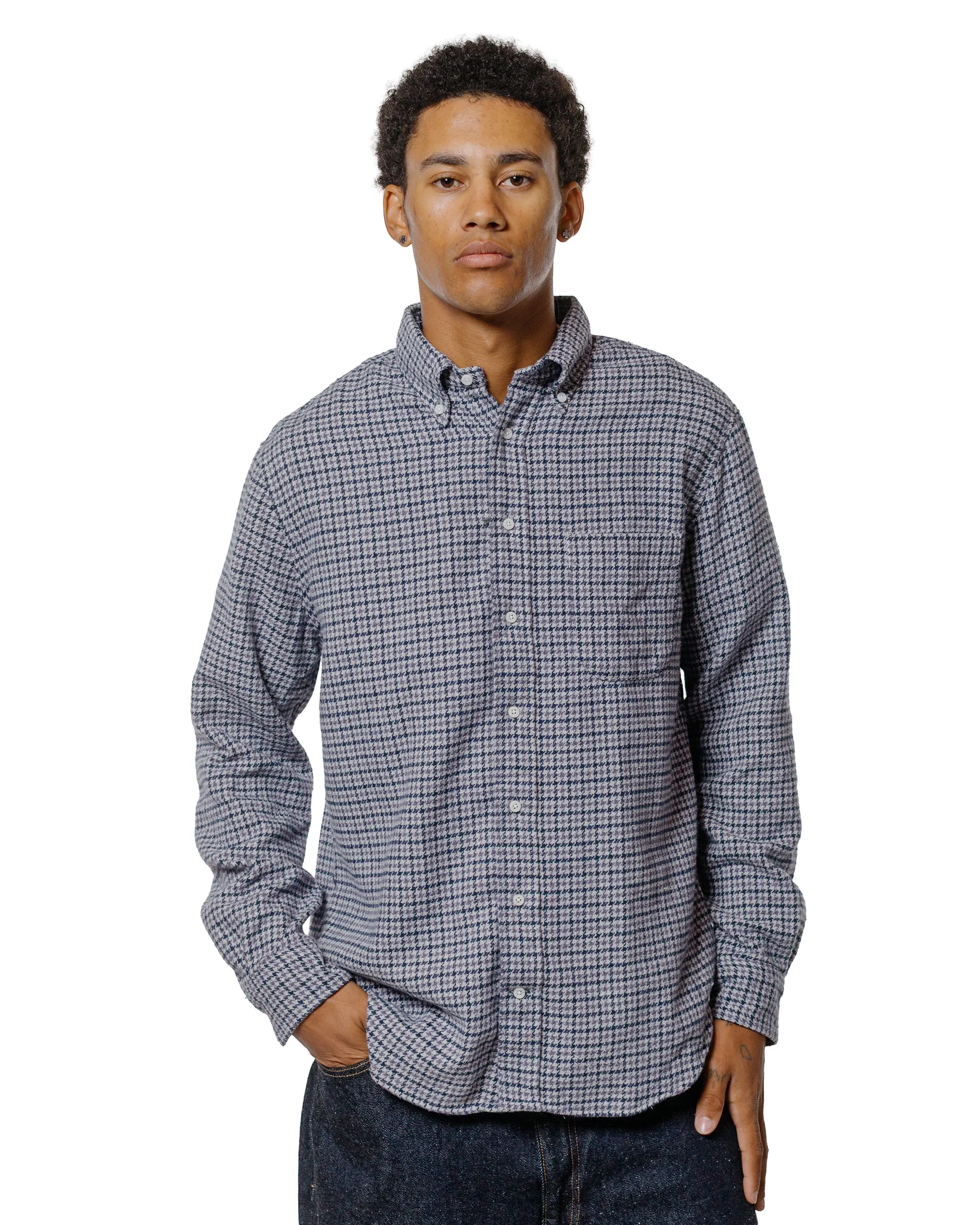 Gitman Vintage Bros. Grey Houndstooth Check Shirt sold by Lost & Found product image thumbnail 2