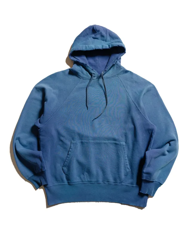 The Real McCoy’s MC24119 9 Oz. Loopwheel Raglan Hooded Sweatshirt MQ Navy sold by Lost & Found