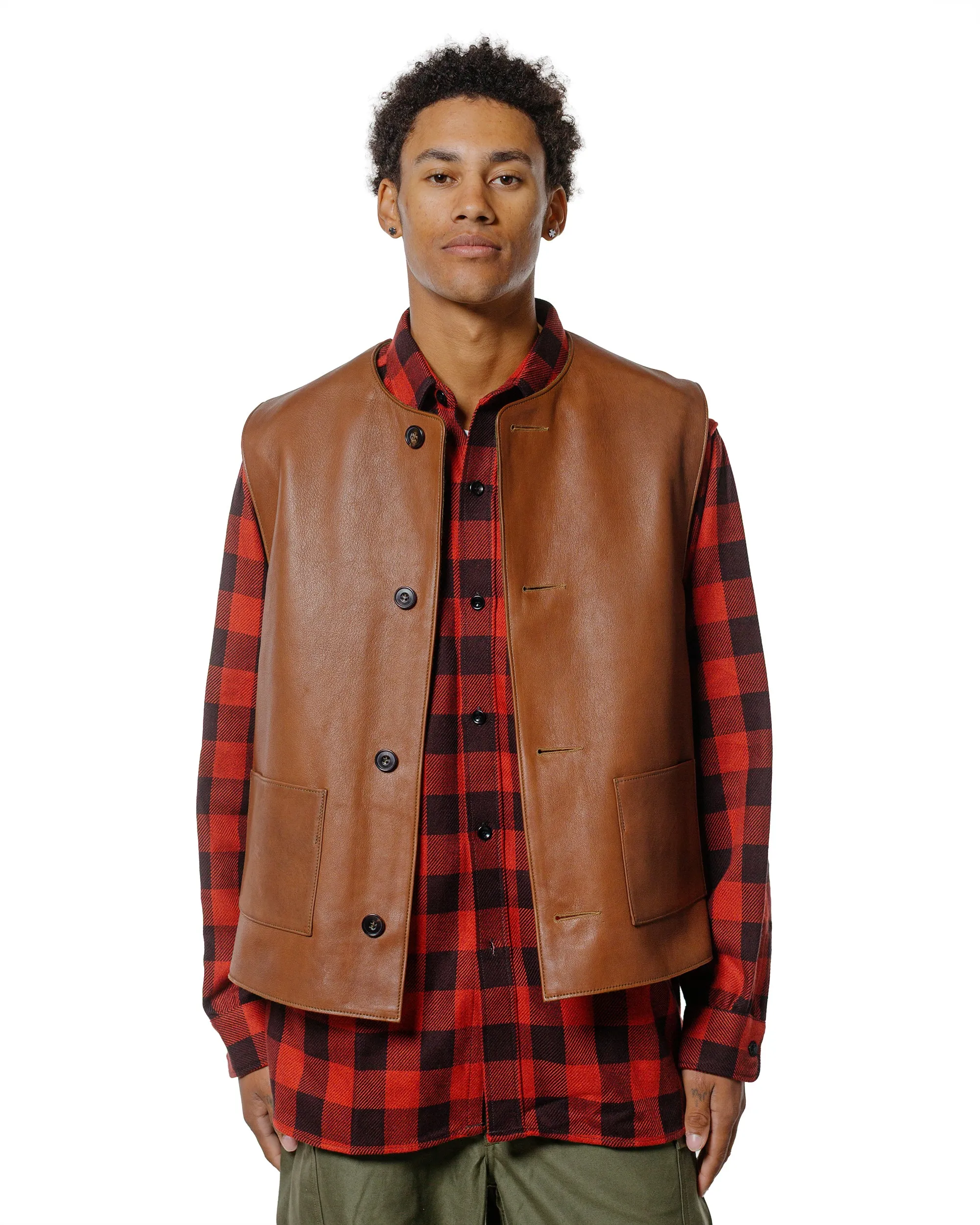 The Real McCoy's MJ24003 Jerkin Vest / Sheepskin Brown sold by Lost & Found product image thumbnail 2