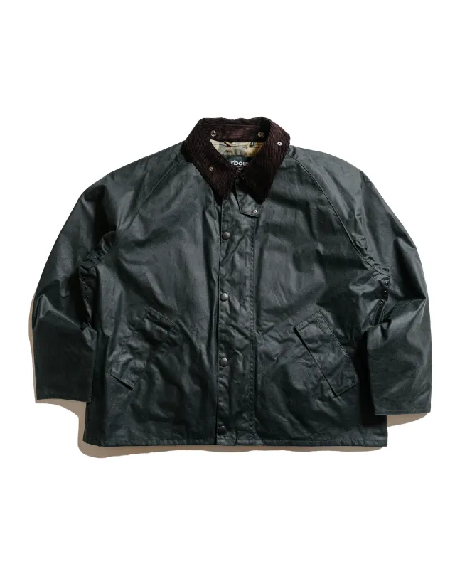 Barbour Transport Wax Jacket Sage sold by Lost & Found