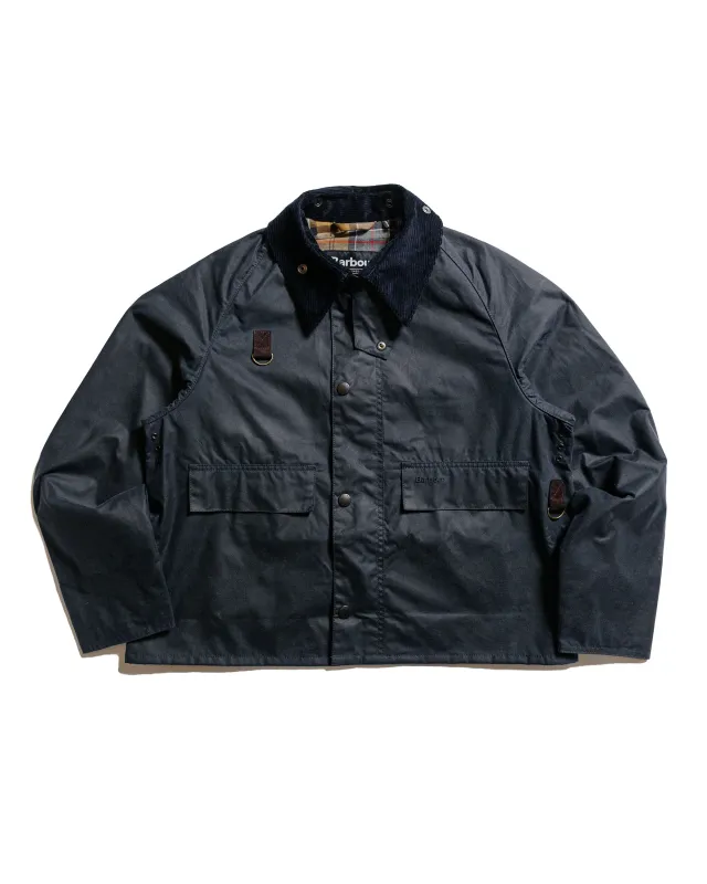 Barbour Spey Wax Jacket Navy sold by Lost & Found