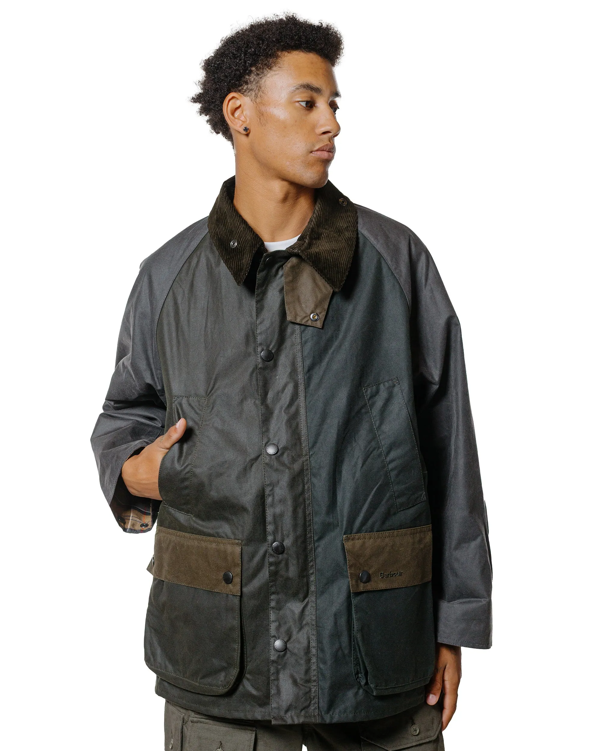 Barbour Patchwork Bedale Wax Jacket Sage Multi sold by Lost & Found product image thumbnail 2