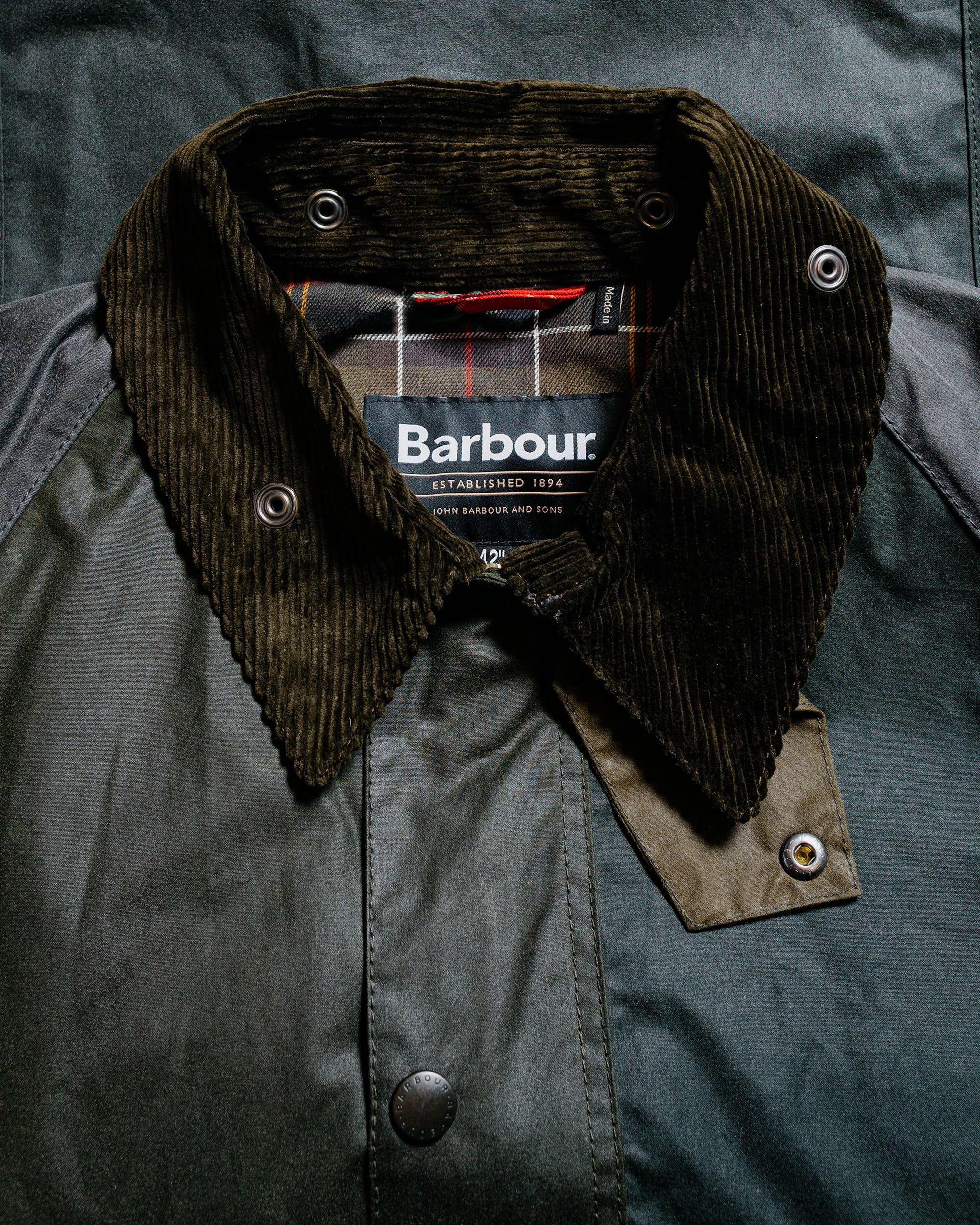 Barbour Patchwork Bedale Wax Jacket Sage Multi sold by Lost & Found product image thumbnail 5