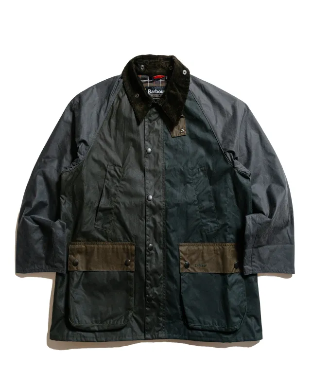 Barbour Patchwork Bedale Wax Jacket Sage Multi sold by Lost & Found