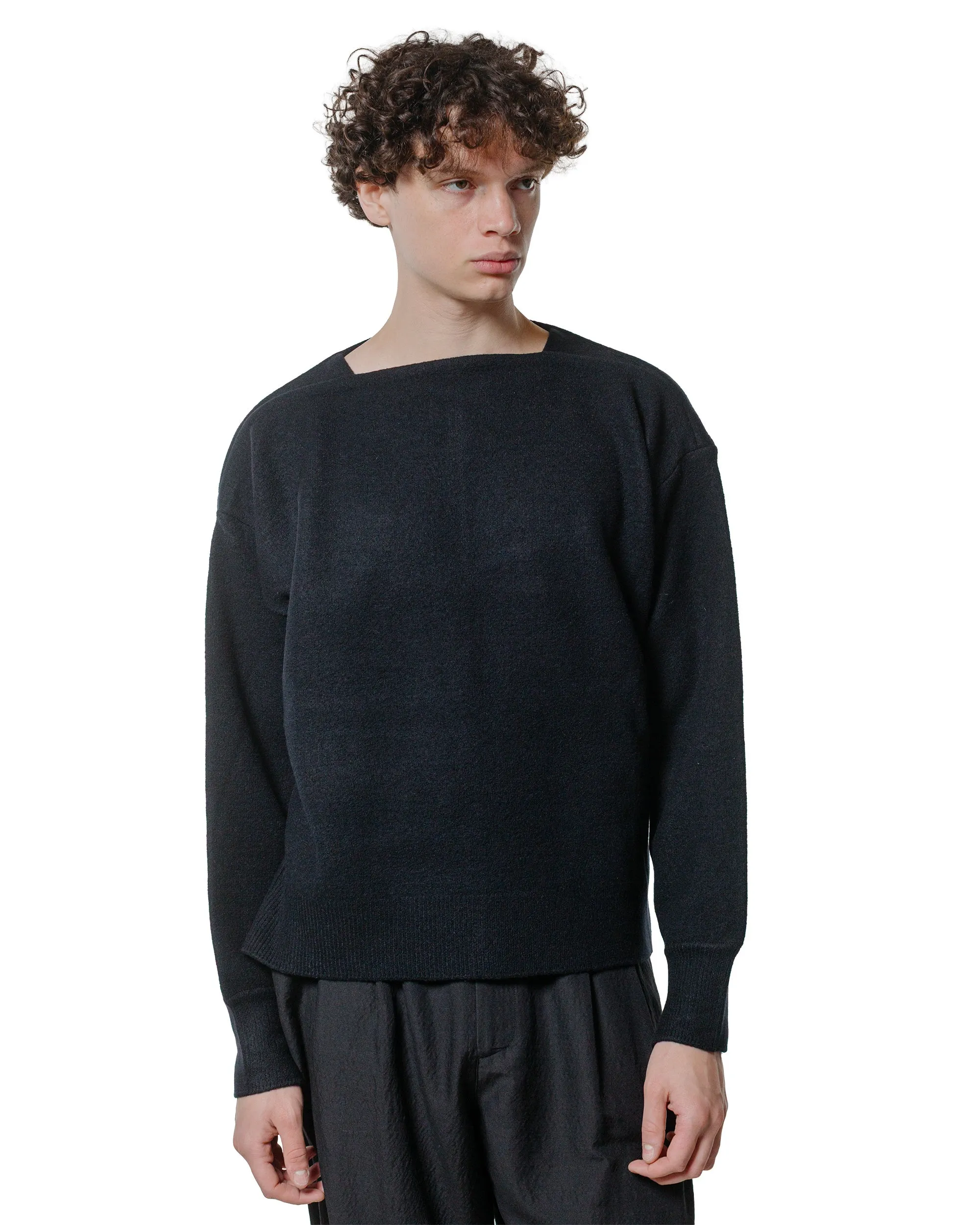 ssstein Extra Fine Wool Knit Boat Neck LS Black sold by Lost & Found product image thumbnail 2
