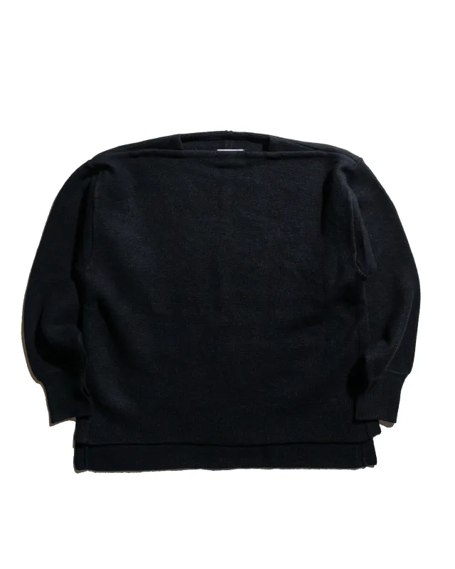 ssstein Extra Fine Wool Knit Boat Neck LS Black sold by Lost & Found