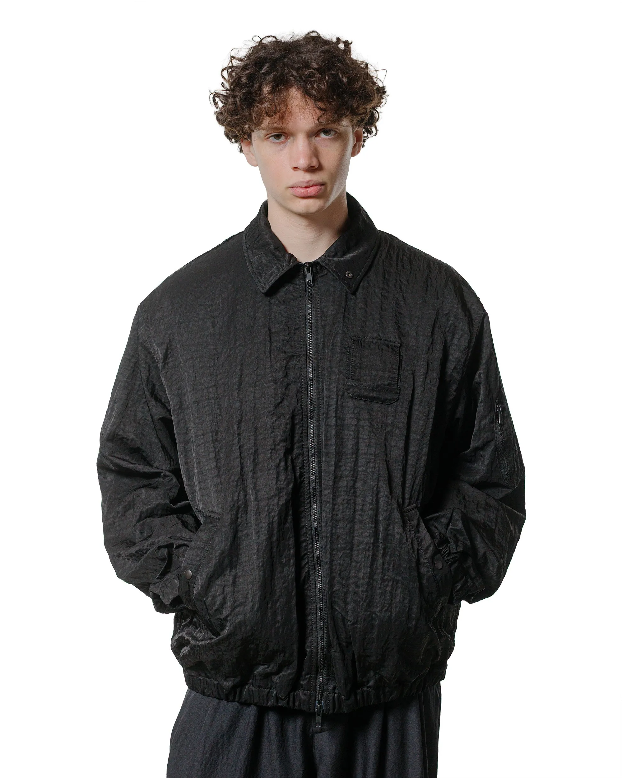 ssstein Bio Washed Nylon Oversized Fight Jacket Black sold by Lost & Found product image thumbnail 2