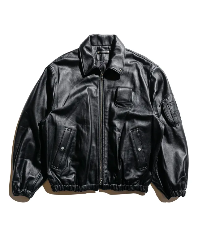 ssstein Sheep Leather Flight Jacket Black sold by Lost & Found