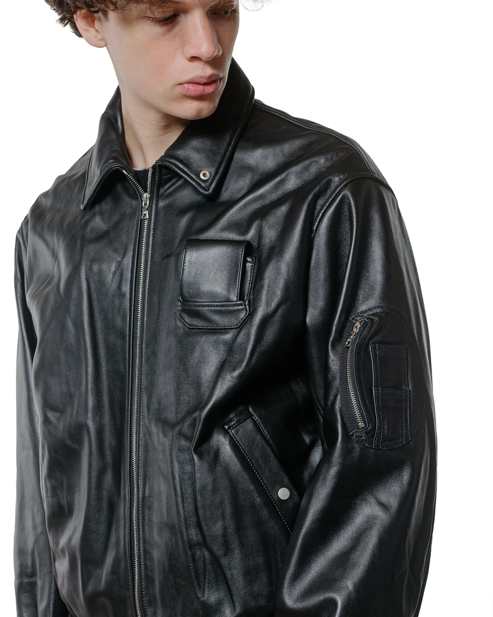 ssstein Sheep Leather Flight Jacket Black sold by Lost & Found product image thumbnail 3