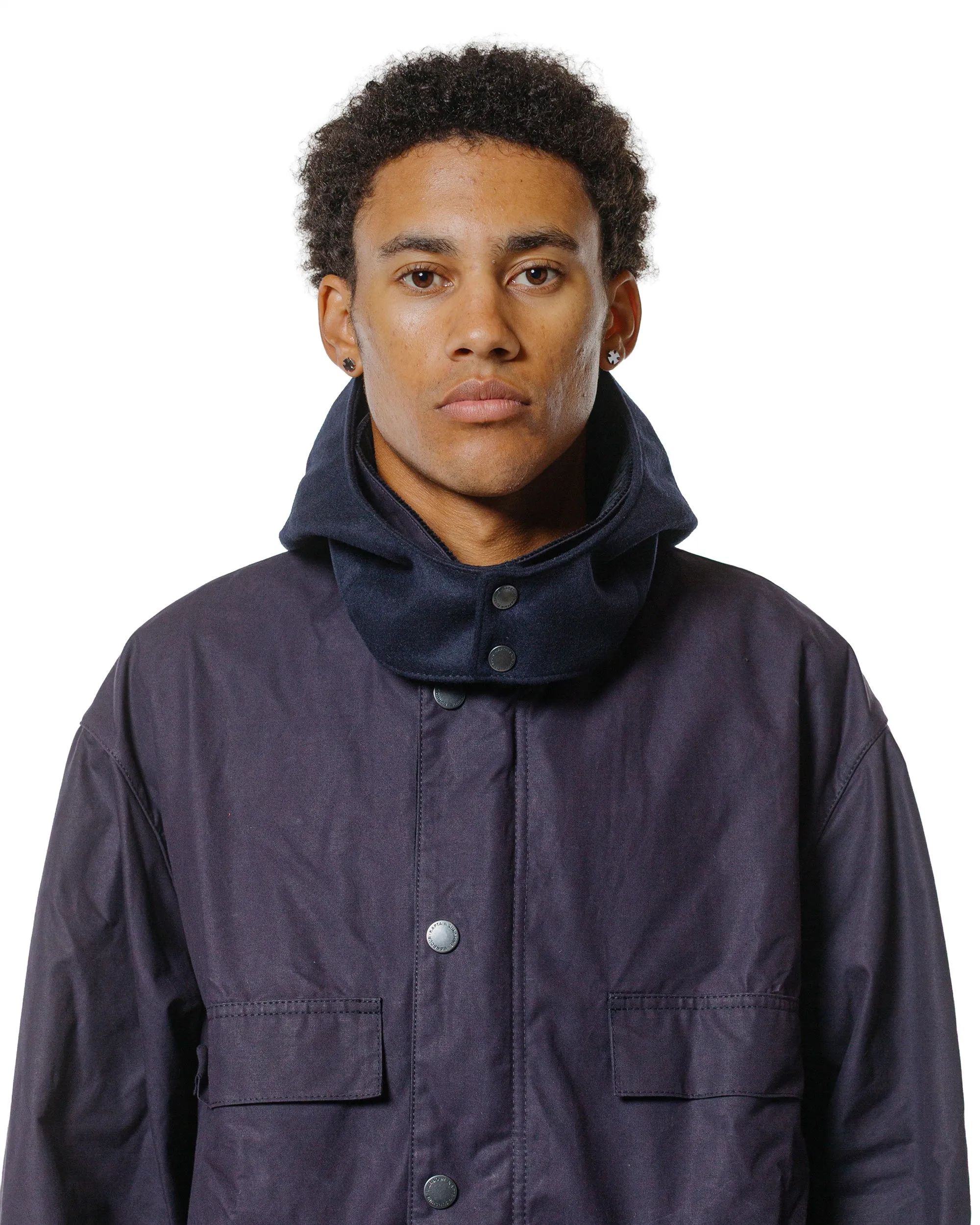 Barbour KAPTAIN SUNSHINE Bedale Casual Field Coat Dark Indigo sold by Lost & Found product image thumbnail 5