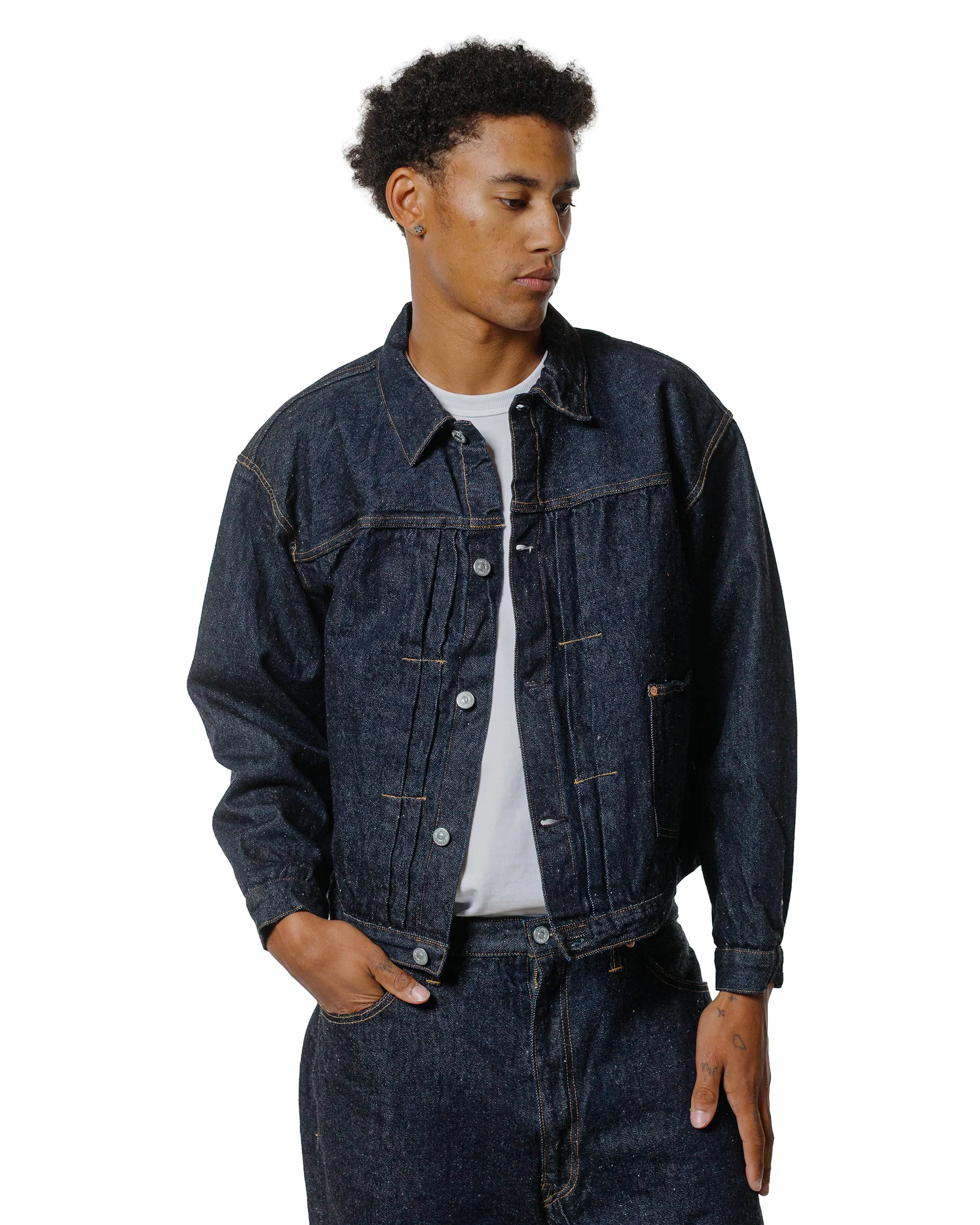 KAPTAIN SUNSHINE Denim Tracker 1P Jacket Indigo sold by Lost & Found product image thumbnail 2