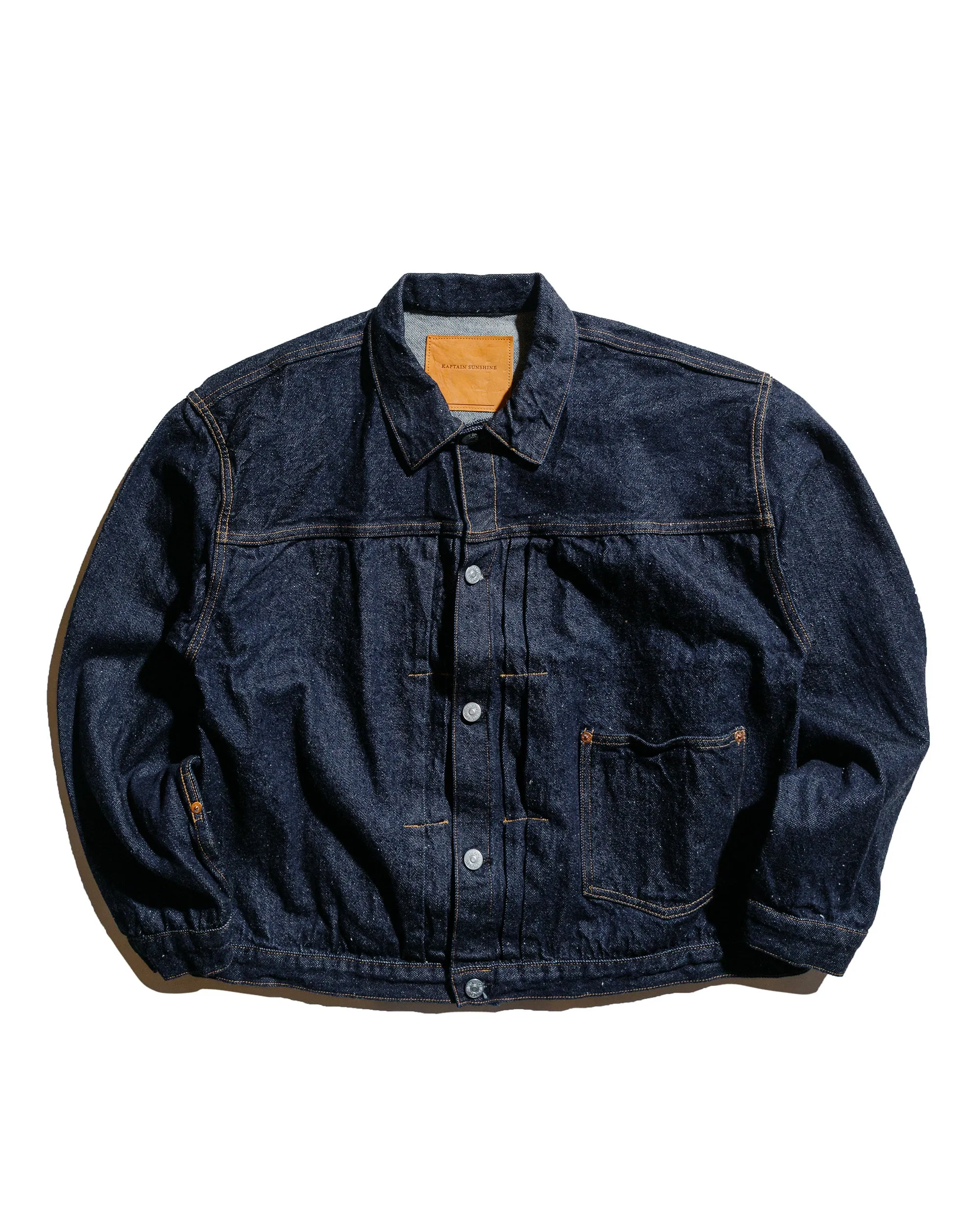 KAPTAIN SUNSHINE Denim Tracker 1P Jacket Indigo sold by Lost & Found