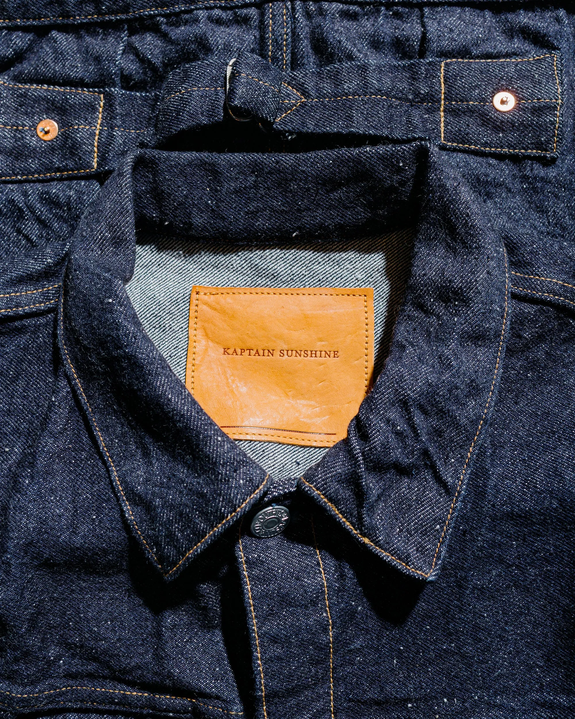 KAPTAIN SUNSHINE Denim Tracker 1P Jacket Indigo sold by Lost & Found product image thumbnail 5