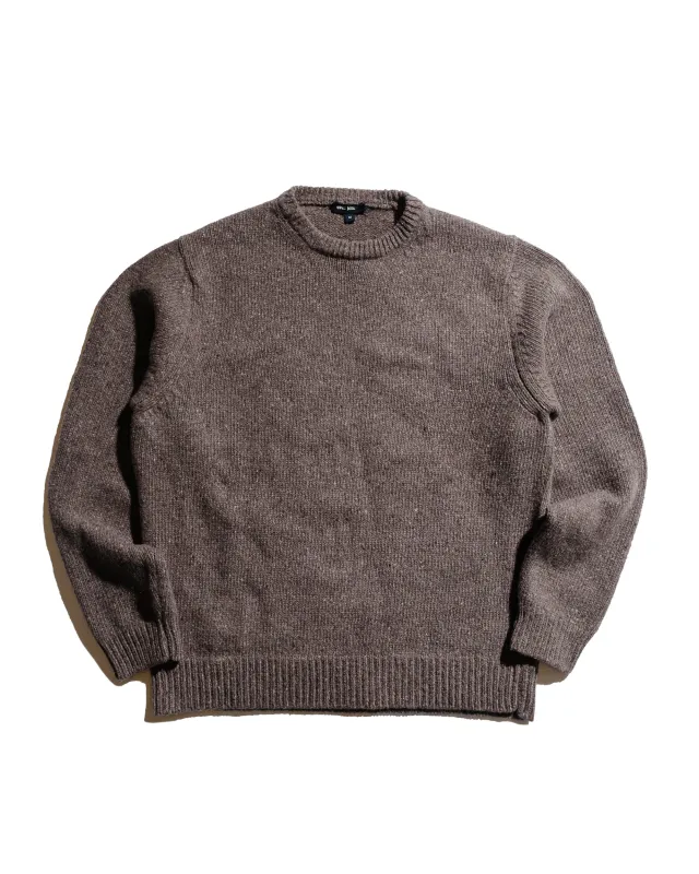 evan kinori Crewneck Sweater Recycled Cashmere/Wool Tweed Light Brown sold by Lost & Found