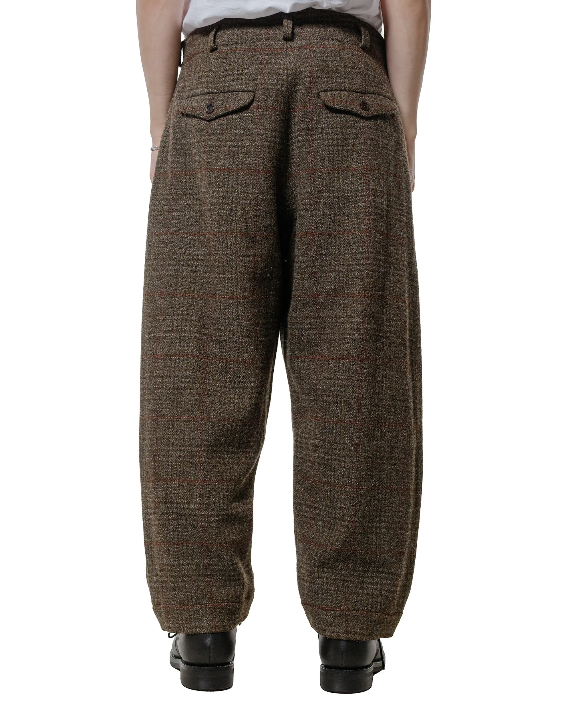 evan kinori Two Pleat Pant Wool Herringbone Check Dark Olive/Charcoal sold by Lost & Found product image thumbnail 3