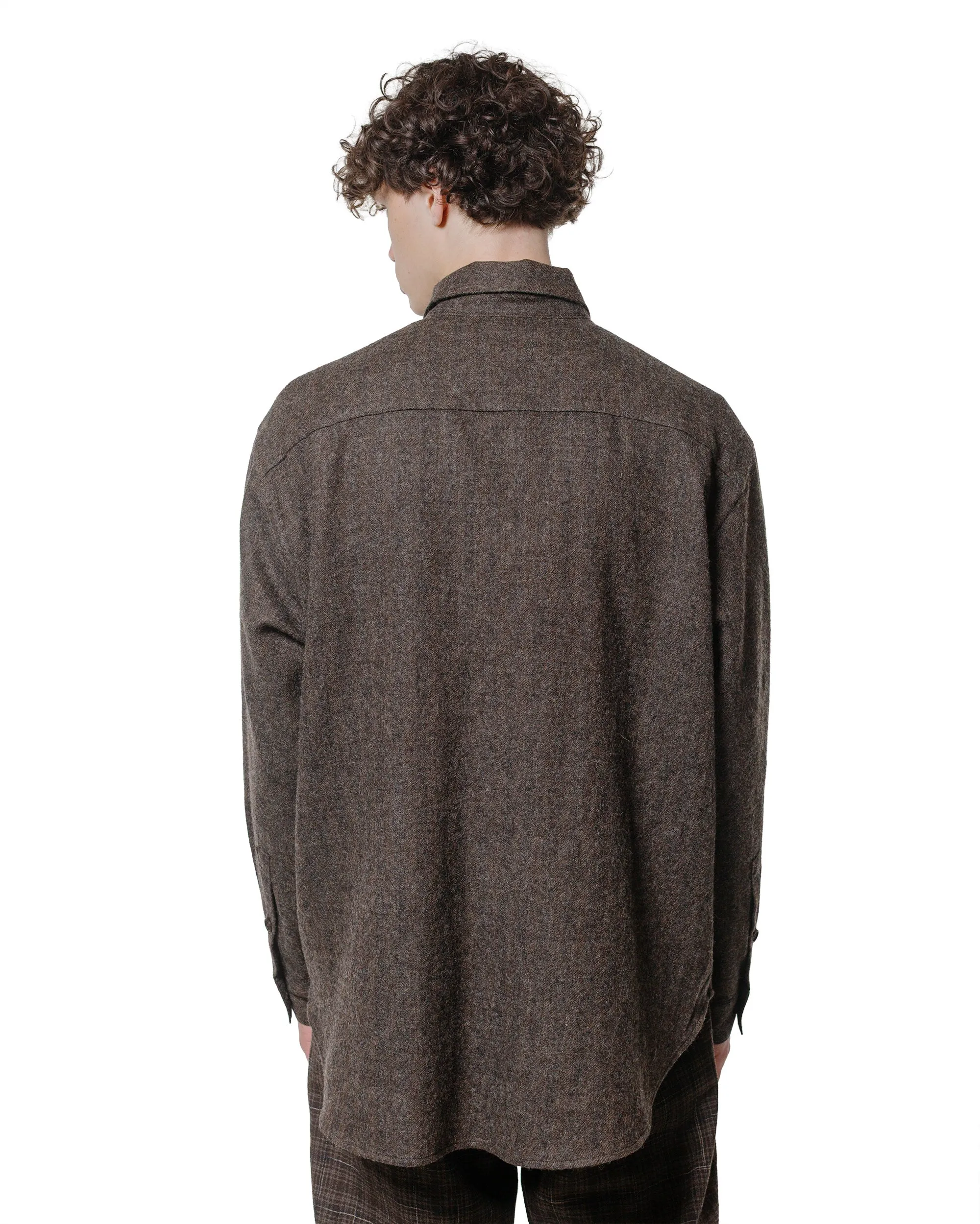 evan kinori Big Shirt Two Undyed Wool Herringbone Dark Brown sold by Lost & Found product image thumbnail 3