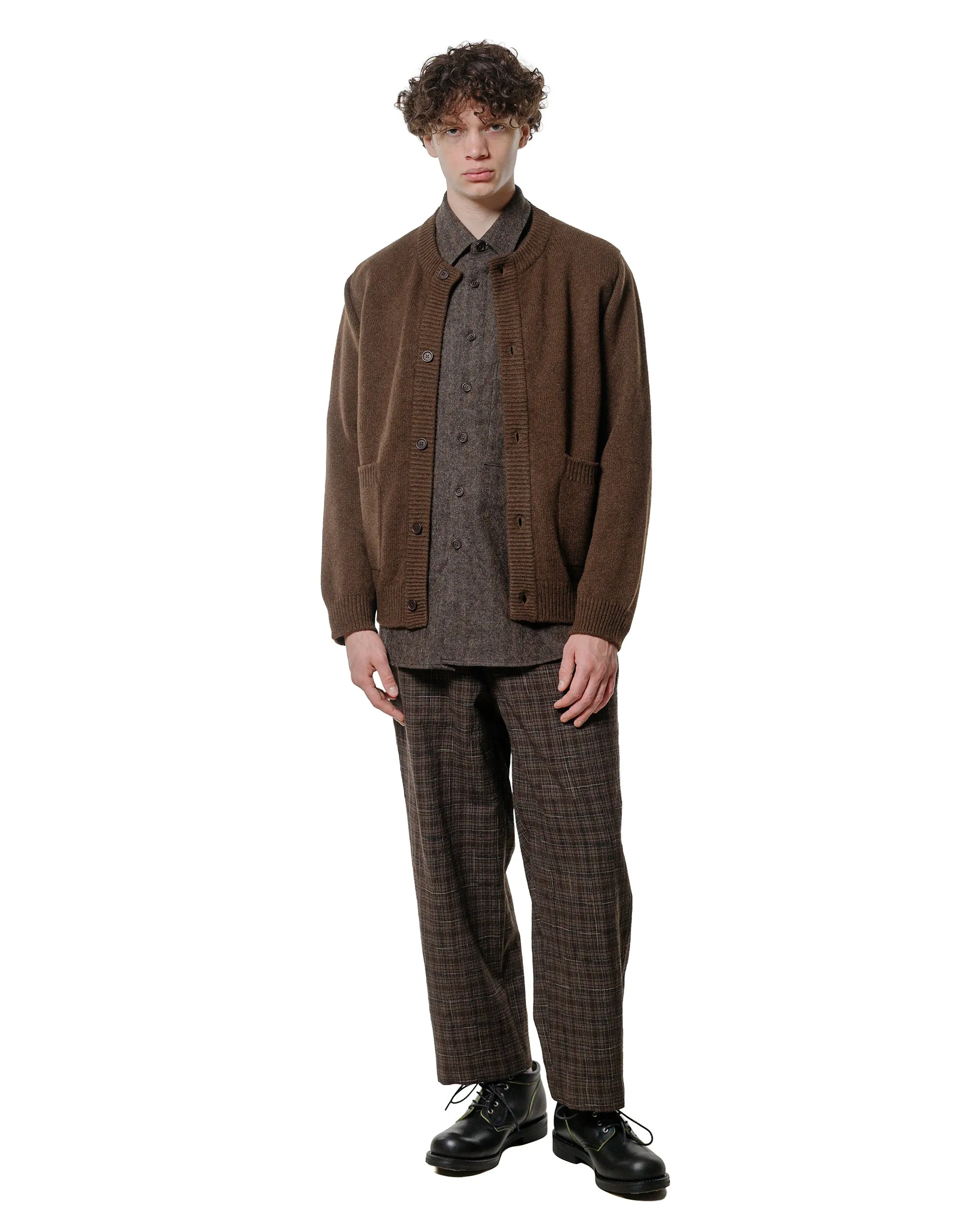 evan kinori Big Shirt Two Undyed Wool Herringbone Dark Brown sold by Lost & Found product image thumbnail 4