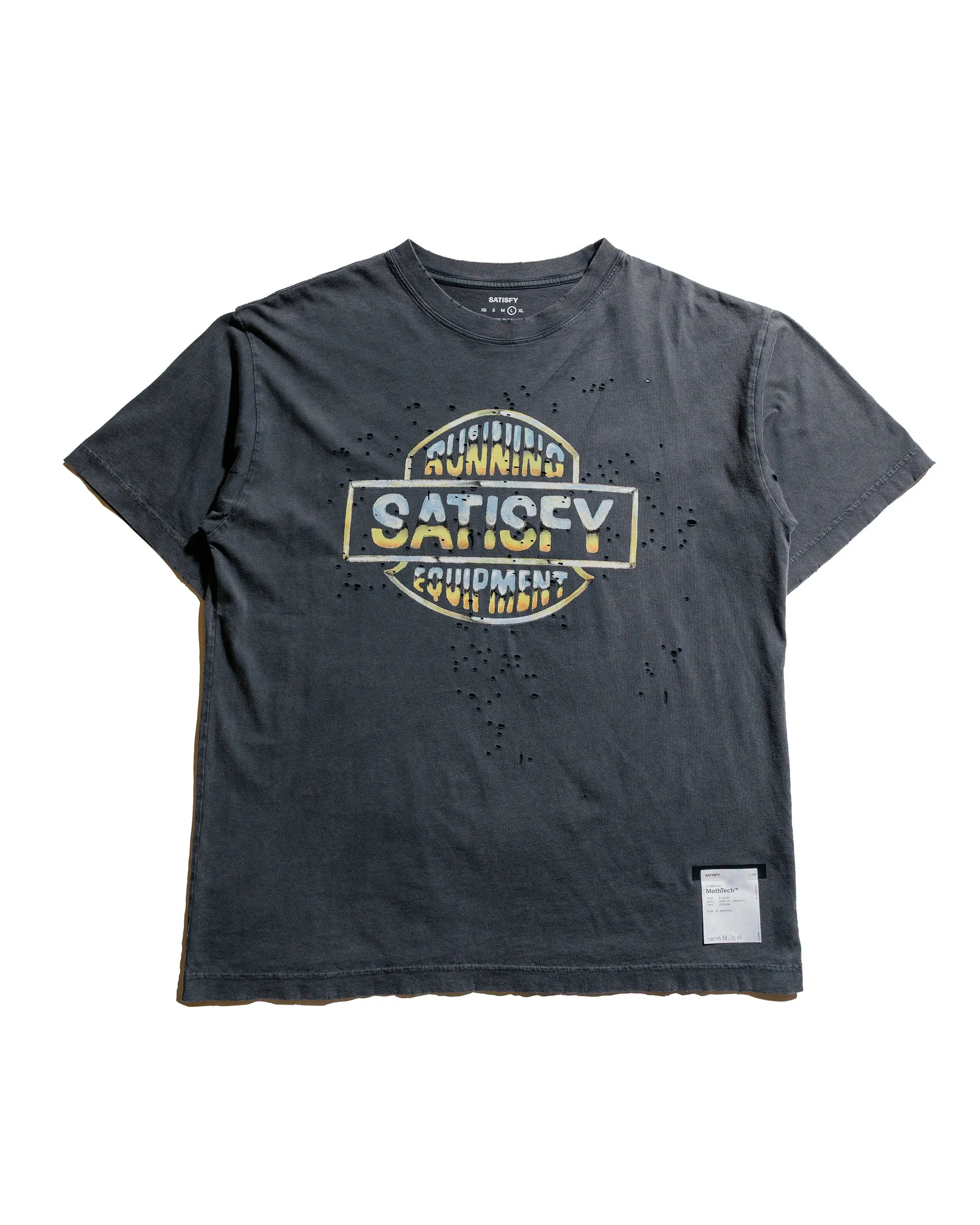 SATISFY MothTech T-Shirt Running Equipment Aged Black sold by Lost & Found