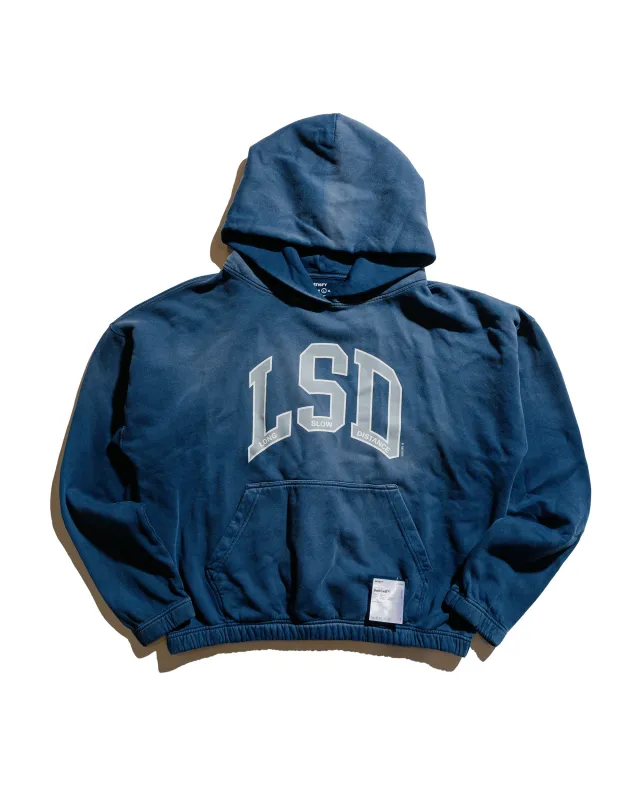 SATISFY SoftCell Hoodie LSD Sun Bleached Indigo sold by Lost & Found