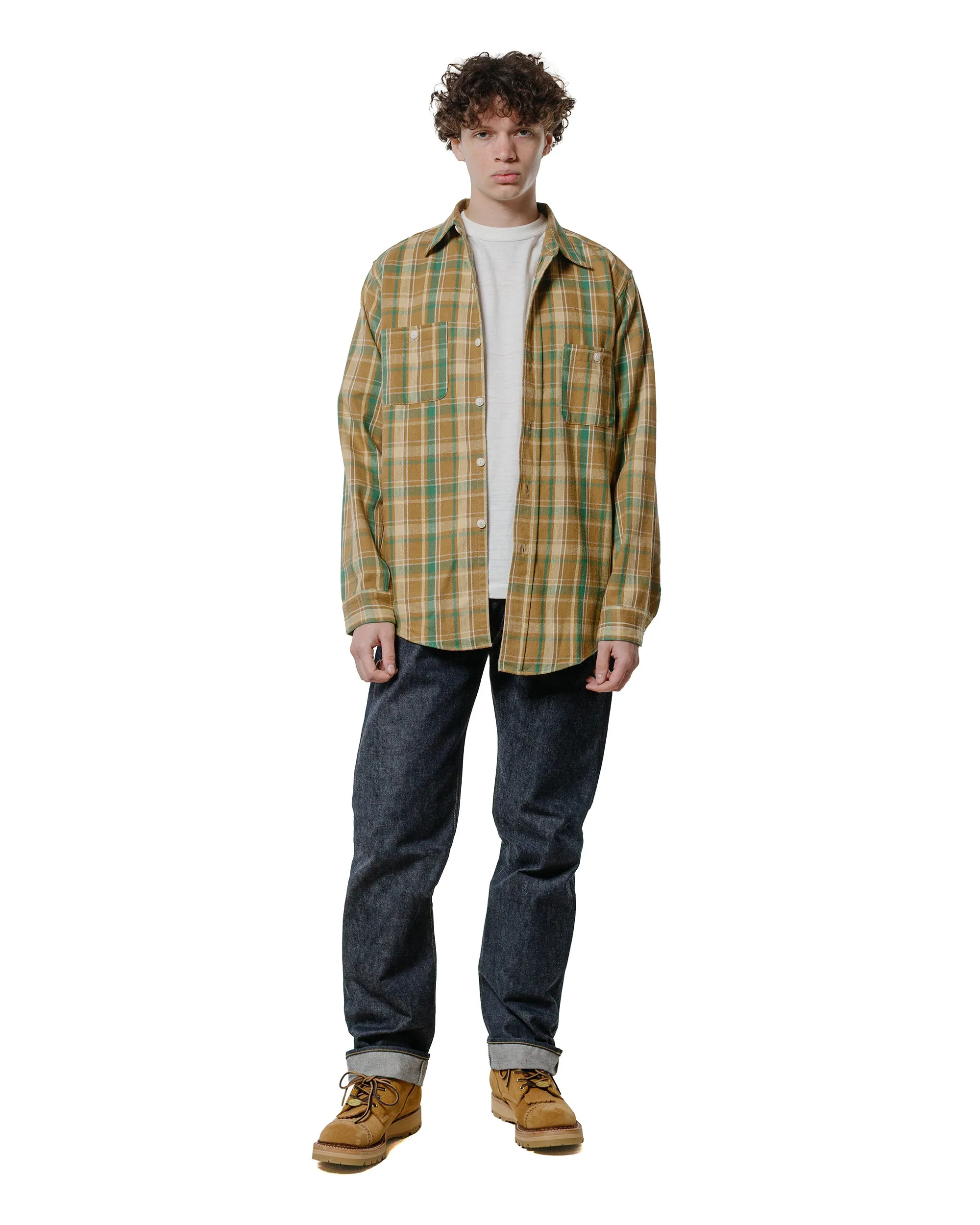 Warehouse Lot. JG-06-2 The Modern Flannel (The Notched Pockets) A Beige sold by Lost & Found product image thumbnail 4