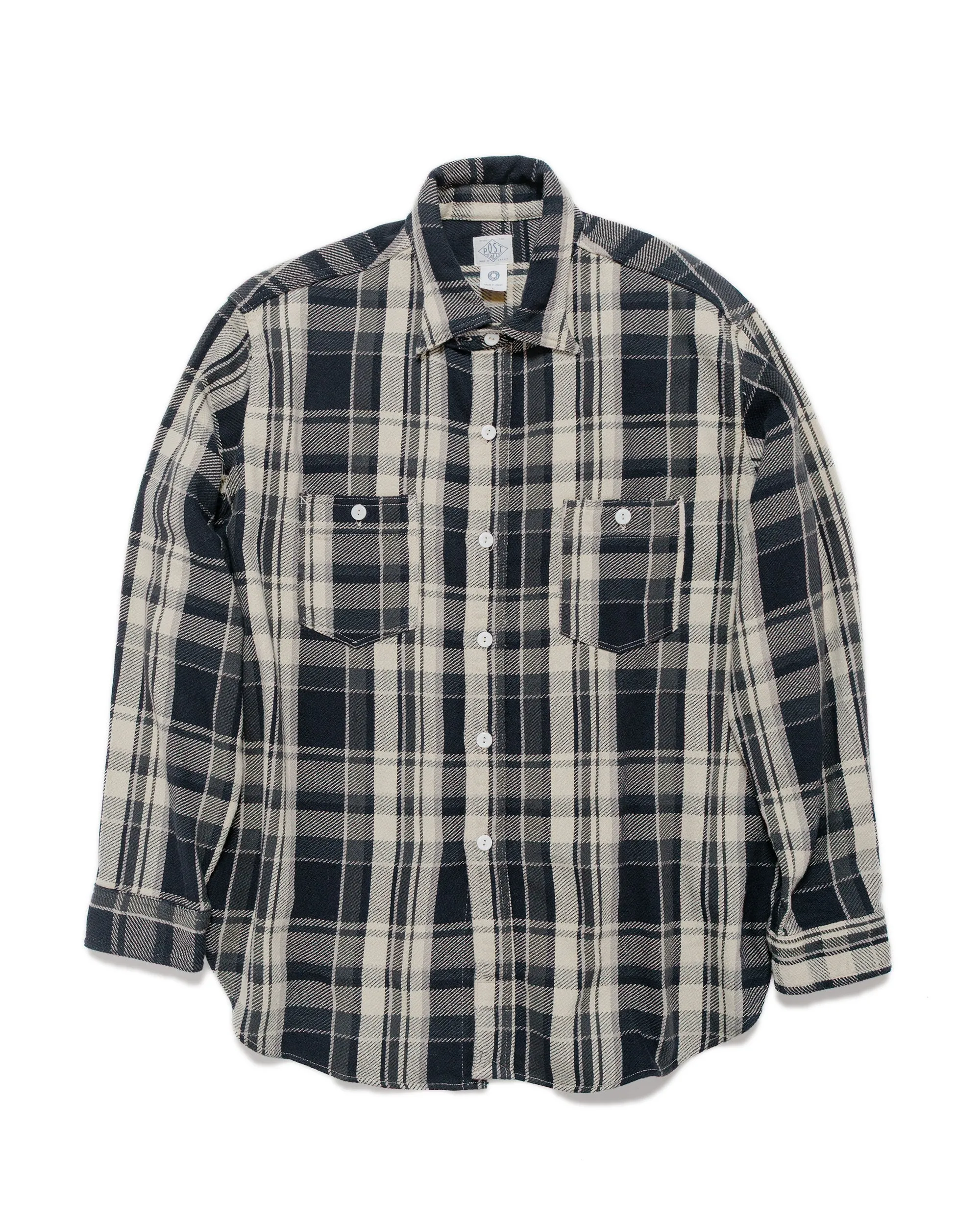 Post O'Alls St. Louis Cotton Flannel Plaid Grey sold by Lost & Found