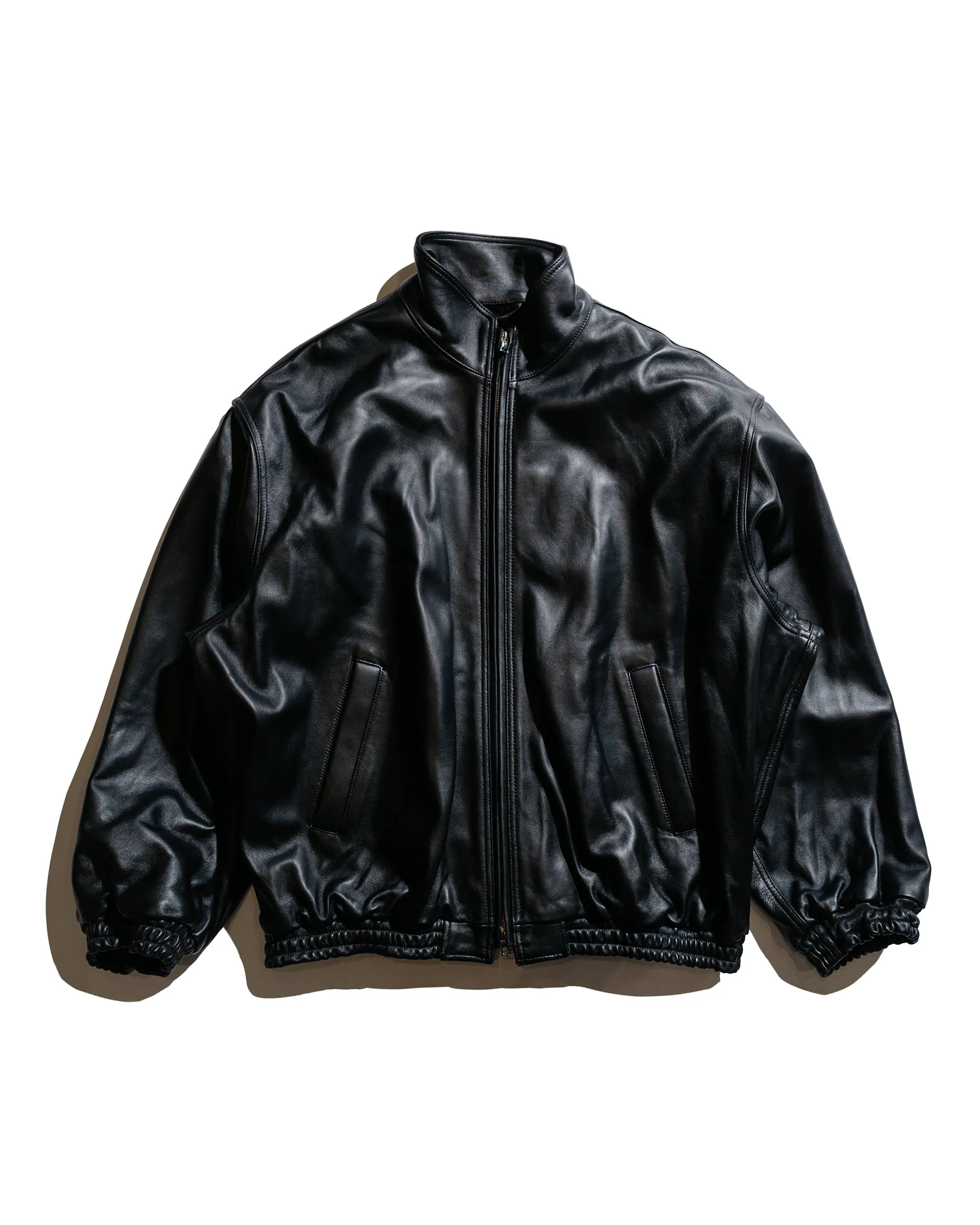 ssstein Sheep Leather Stand Collar Jacket Black sold by Lost & Found