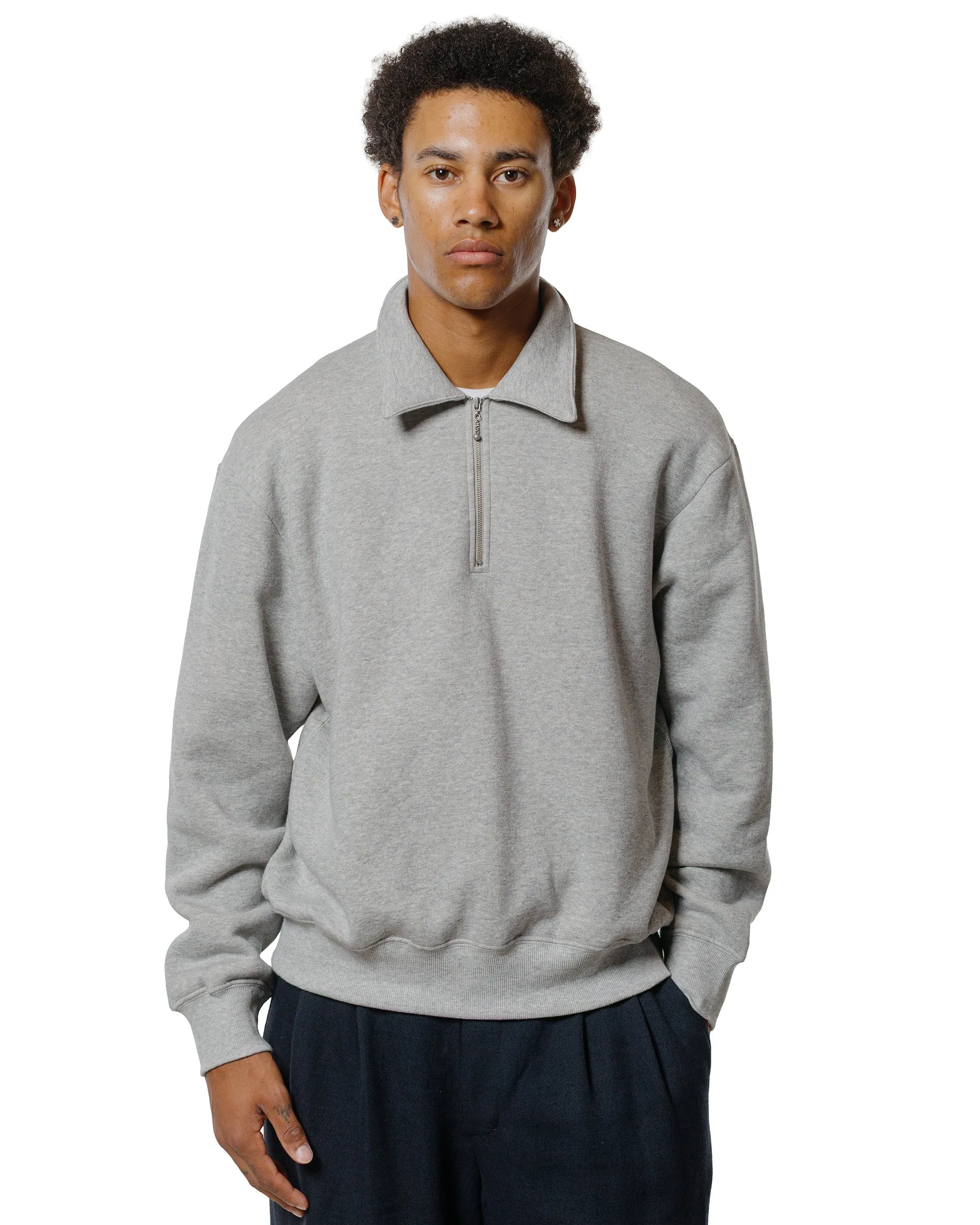 Lady White Co. Cotton Wool Quarter Zip Sweatshirt Heather Grey sold by Lost & Found product image thumbnail 2