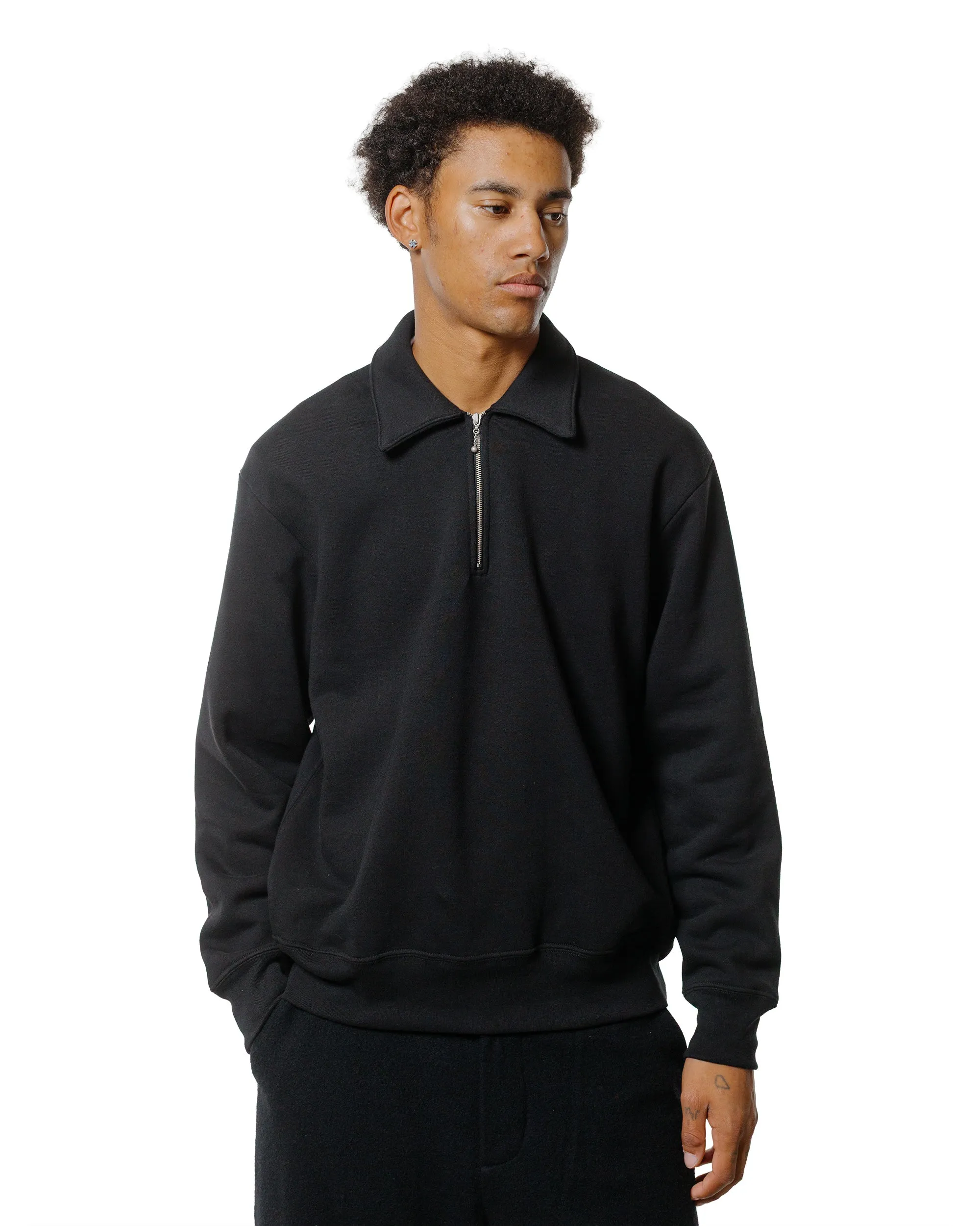 Lady White Co. Cotton Wool Quarter Zip Sweatshirt Black sold by Lost & Found product image thumbnail 2