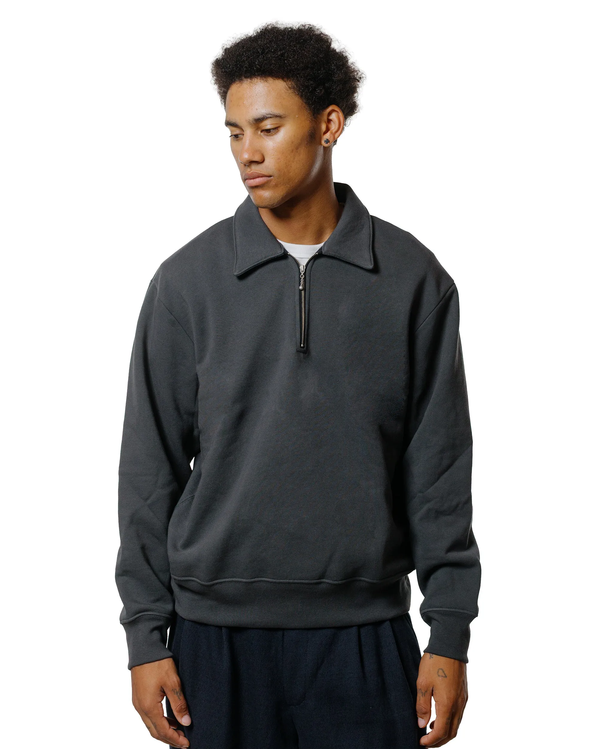 Lady White Co. Cotton Wool Quarter Zip Sweatshirt Faded Black sold by Lost & Found product image thumbnail 2