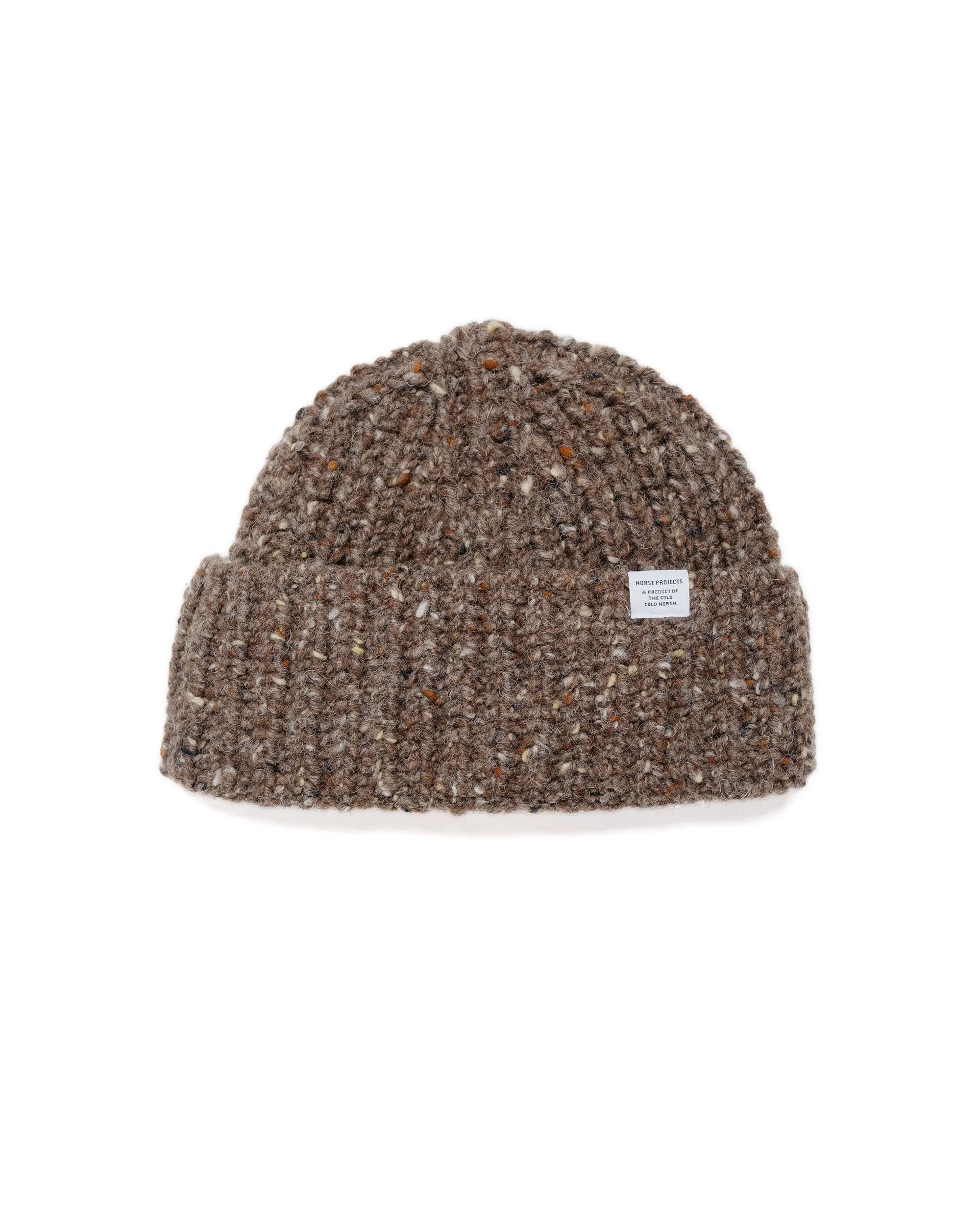 Norse Projects Daniel Donegal Rib Beanie Seal Brown sold by Lost & Found