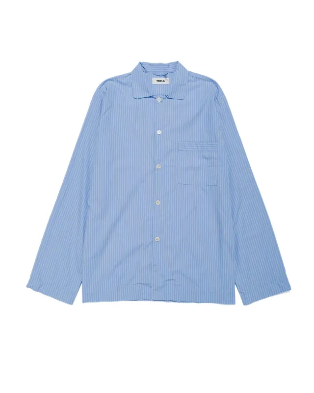 Tekla Poplin Pyjama Shirt Pin Stripes sold by Lost & Found