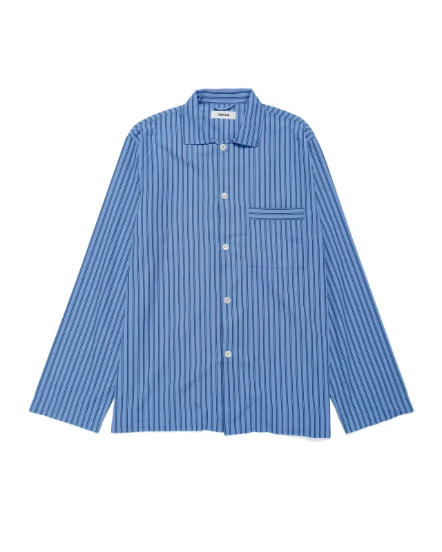 Tekla Poplin Pyjama Shirt Boro Stripes sold by Lost & Found