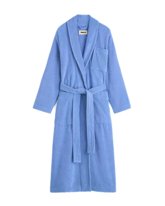 Tekla Terry Classic Bathrobe Clear Blue sold by Lost & Found