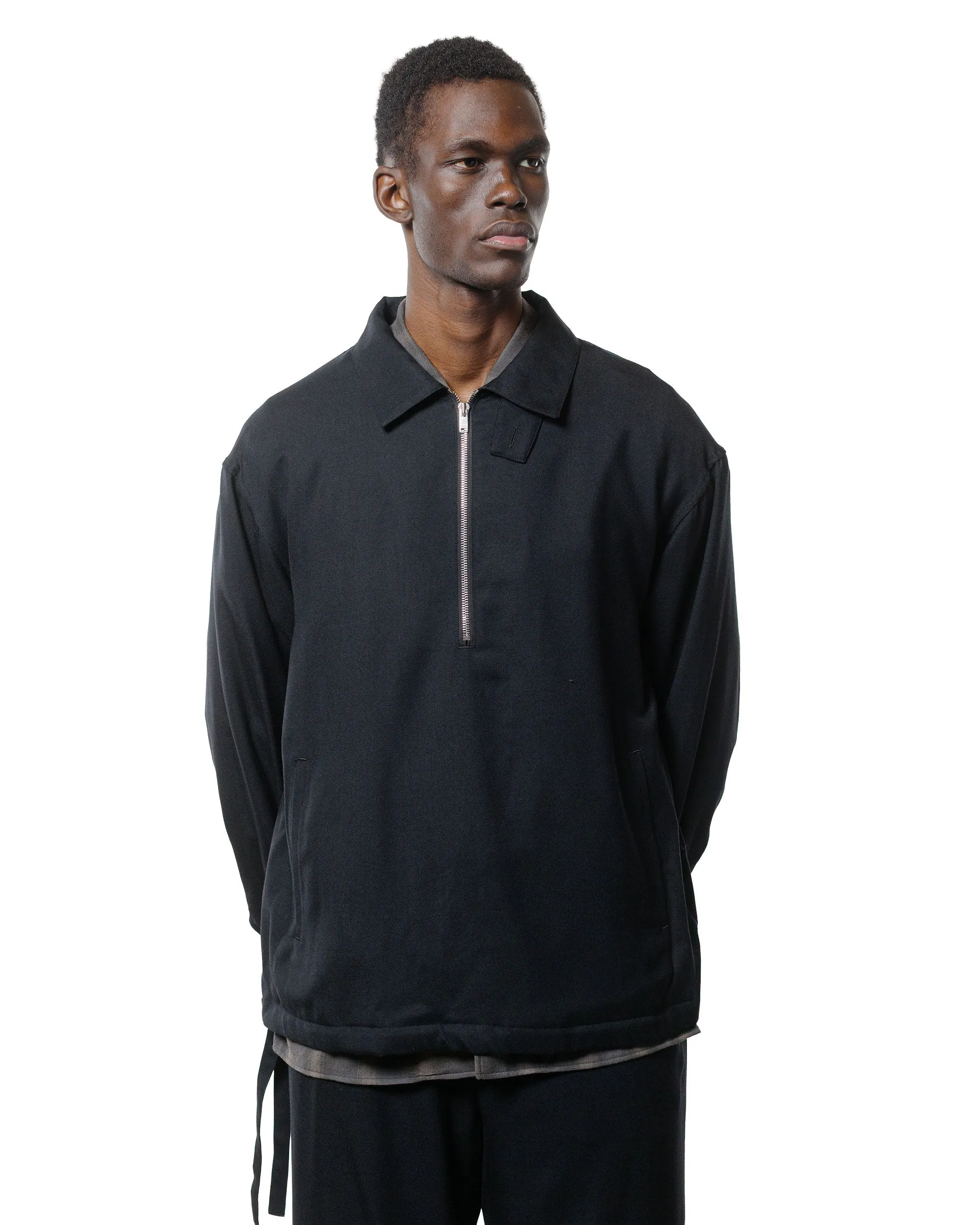 MARKAWARE Half Zip Service Jacket 2/80 Organic Wool Viyella Black sold by Lost & Found product image thumbnail 2
