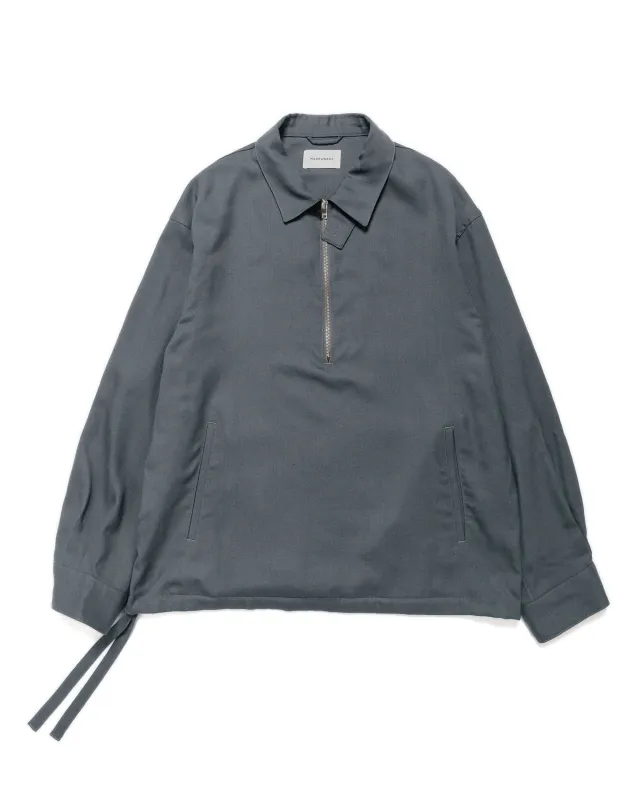 MARKAWARE Half Zip Service Jacket 2/80 Organic Wool Viyella Forest Grey made by MARKAWARE