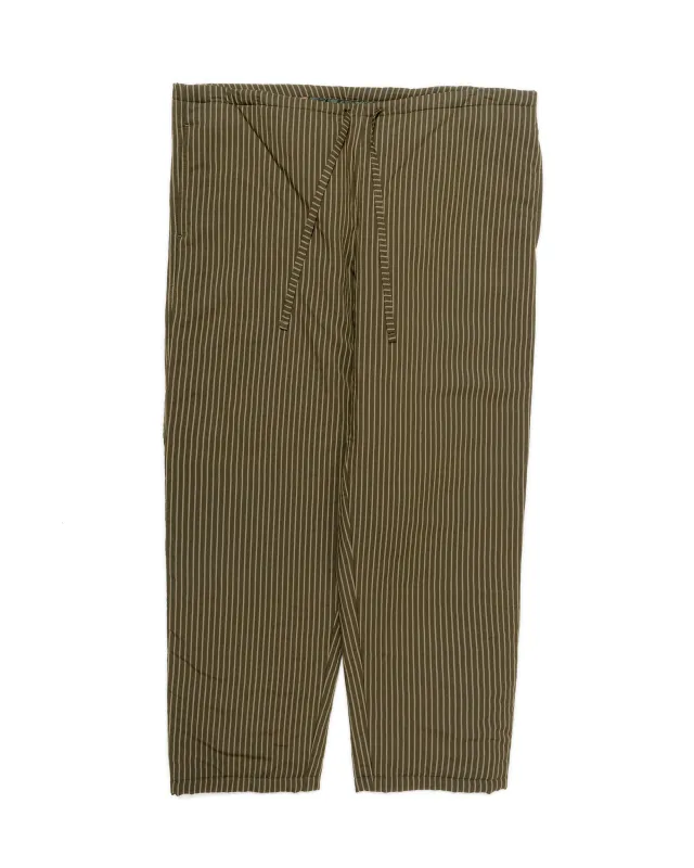 ts(s) Padded Drawstring Pants Viscose/Nylon Stripe Cloth Dark Olive sold by Lost & Found