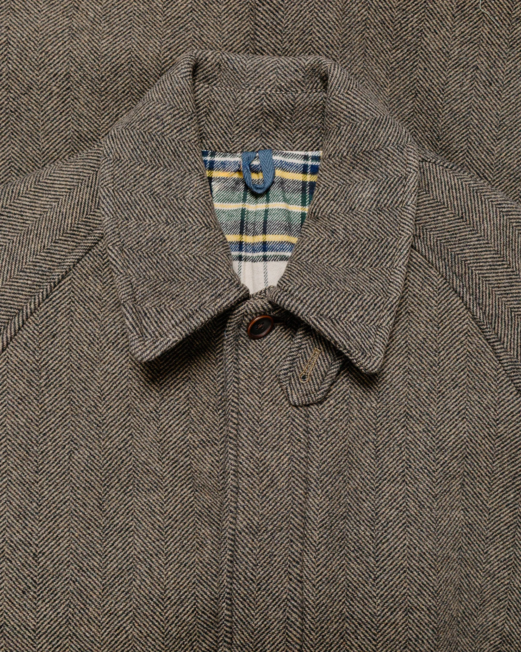 ts(s) Fly Front Raglan Sleeve Coat Herringbone Wool/Nylon Double Cloth Brown sold by Lost & Found product image thumbnail 5