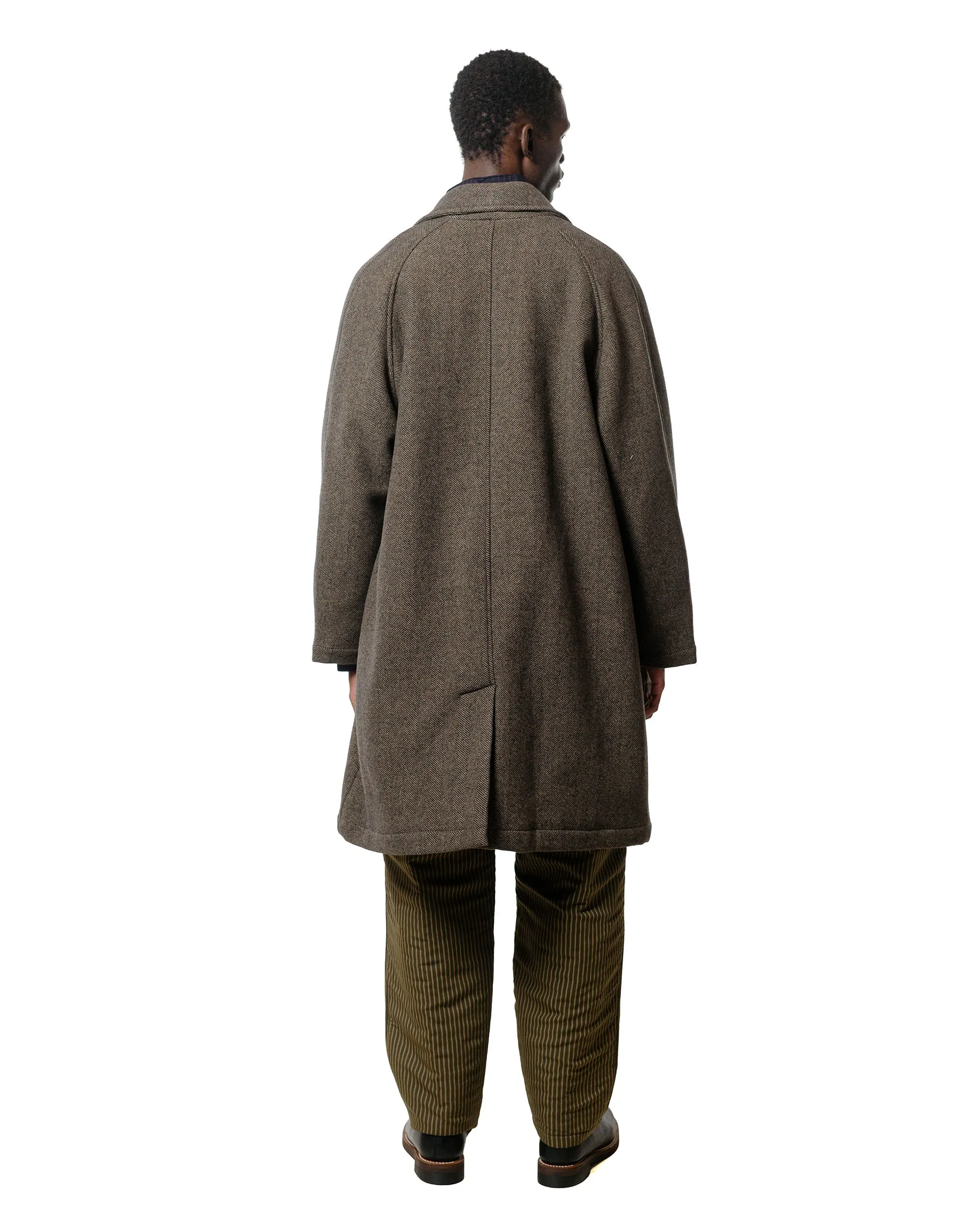ts(s) Fly Front Raglan Sleeve Coat Herringbone Wool/Nylon Double Cloth Brown sold by Lost & Found product image thumbnail 4