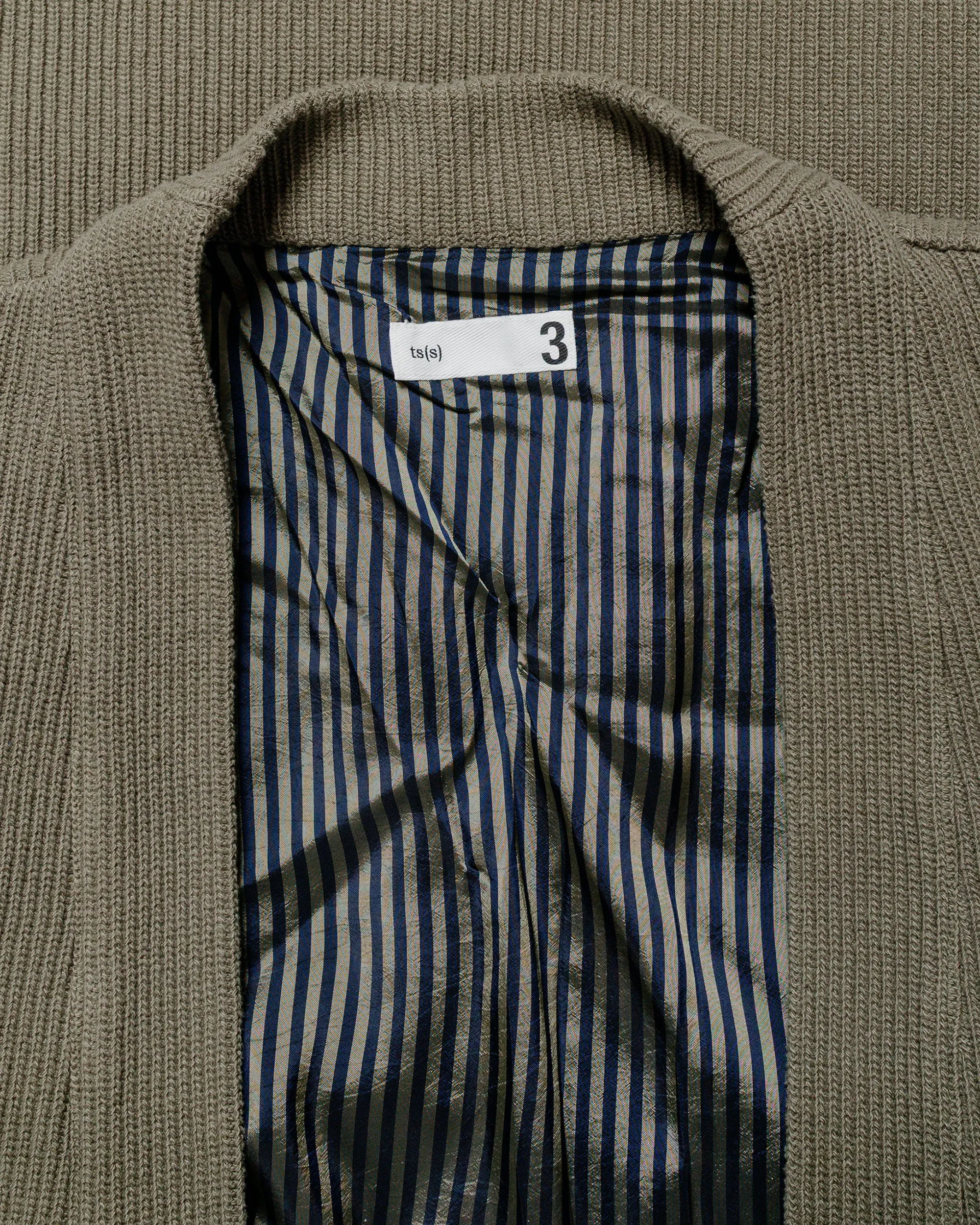 ts(s) Lined Easy Cardigan Rib Stitch Cotton Jersey Olive sold by Lost & Found product image thumbnail 5